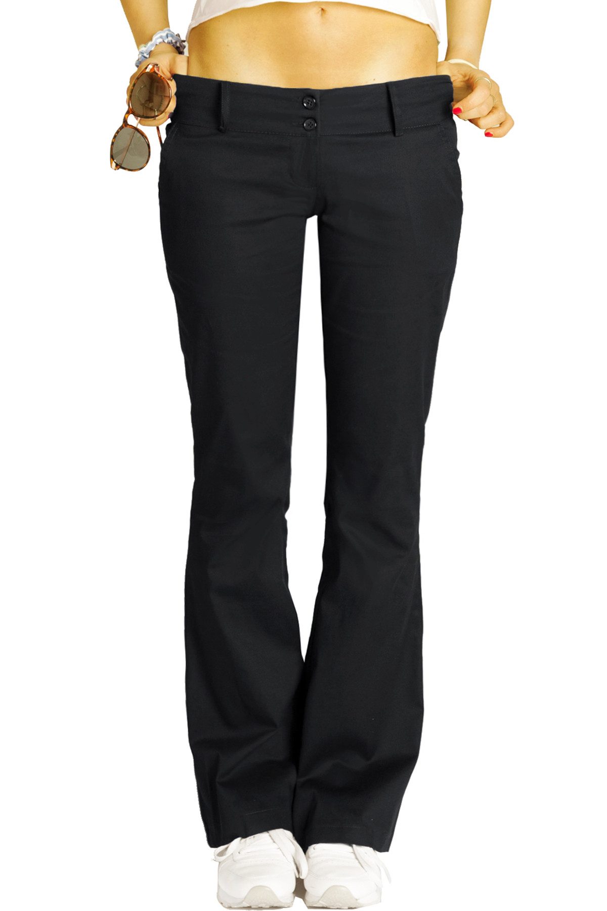 be styled Chinohose Stoffhose, Chino, Bootcut Hüfthose mit Stretch - Damen - h17a-A