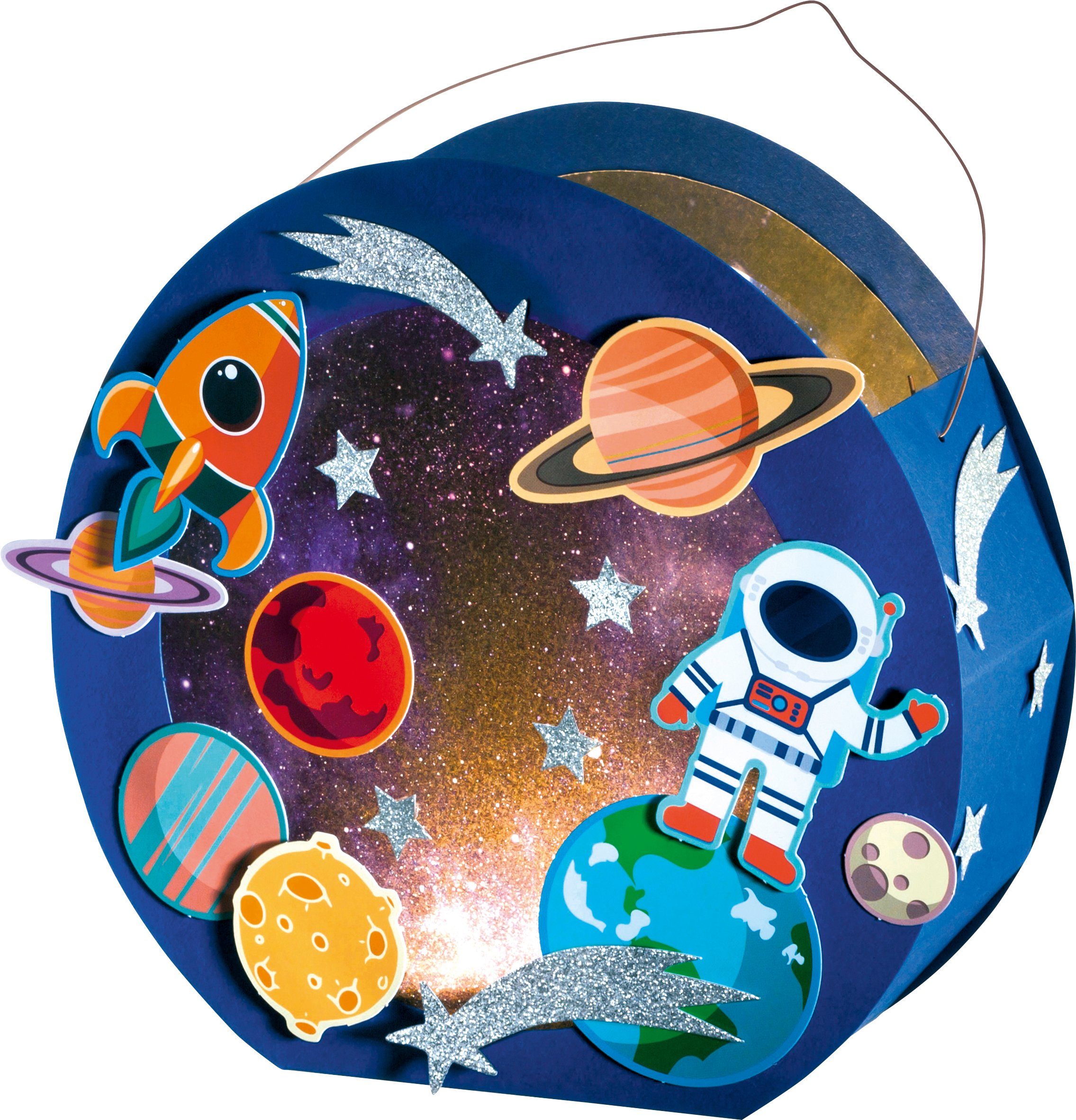 Folia Papierlaterne Weltraum, mit LED-Beleuchtung, 17,5 cm günstig online kaufen