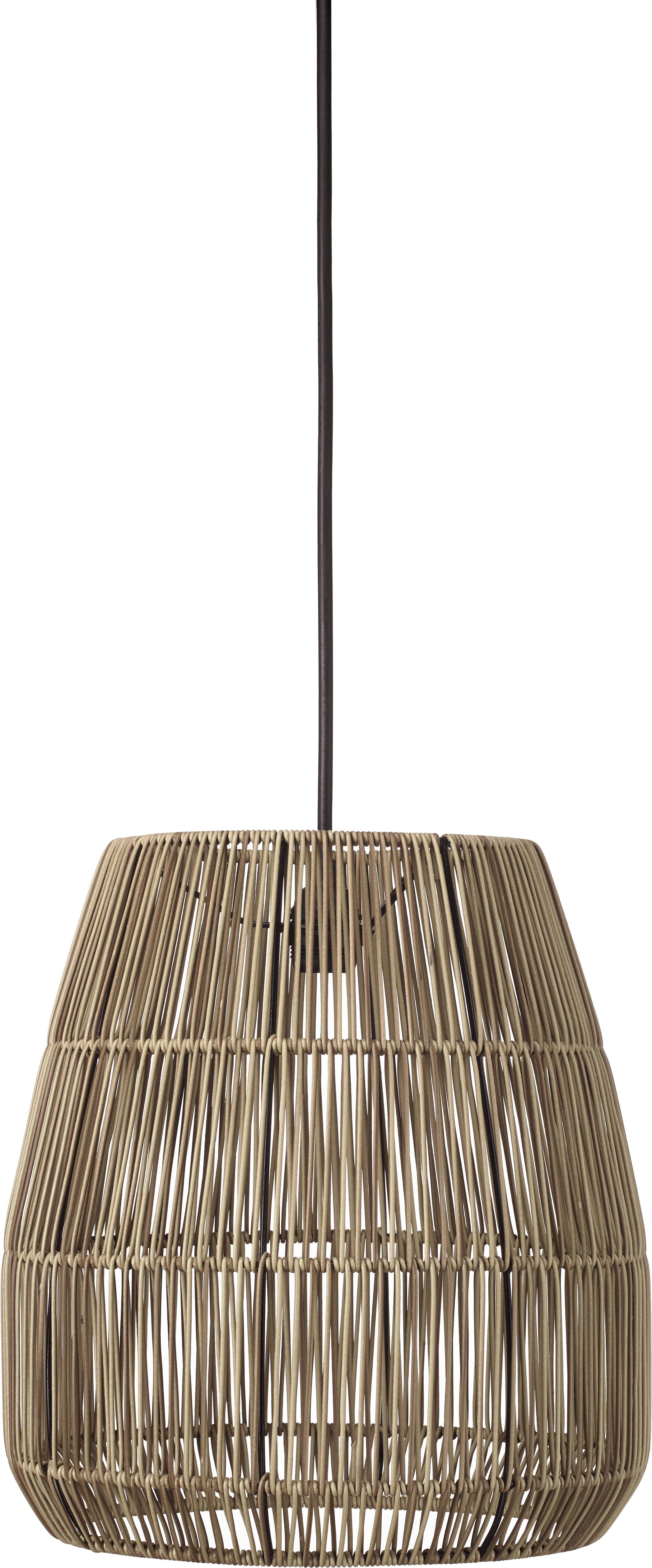 PR Home Außen-Deckenleuchte PR Home Hängelampe Saigon Polyrattan E27 – Pendelleuchte in Grau Beige, Nicht enthalten