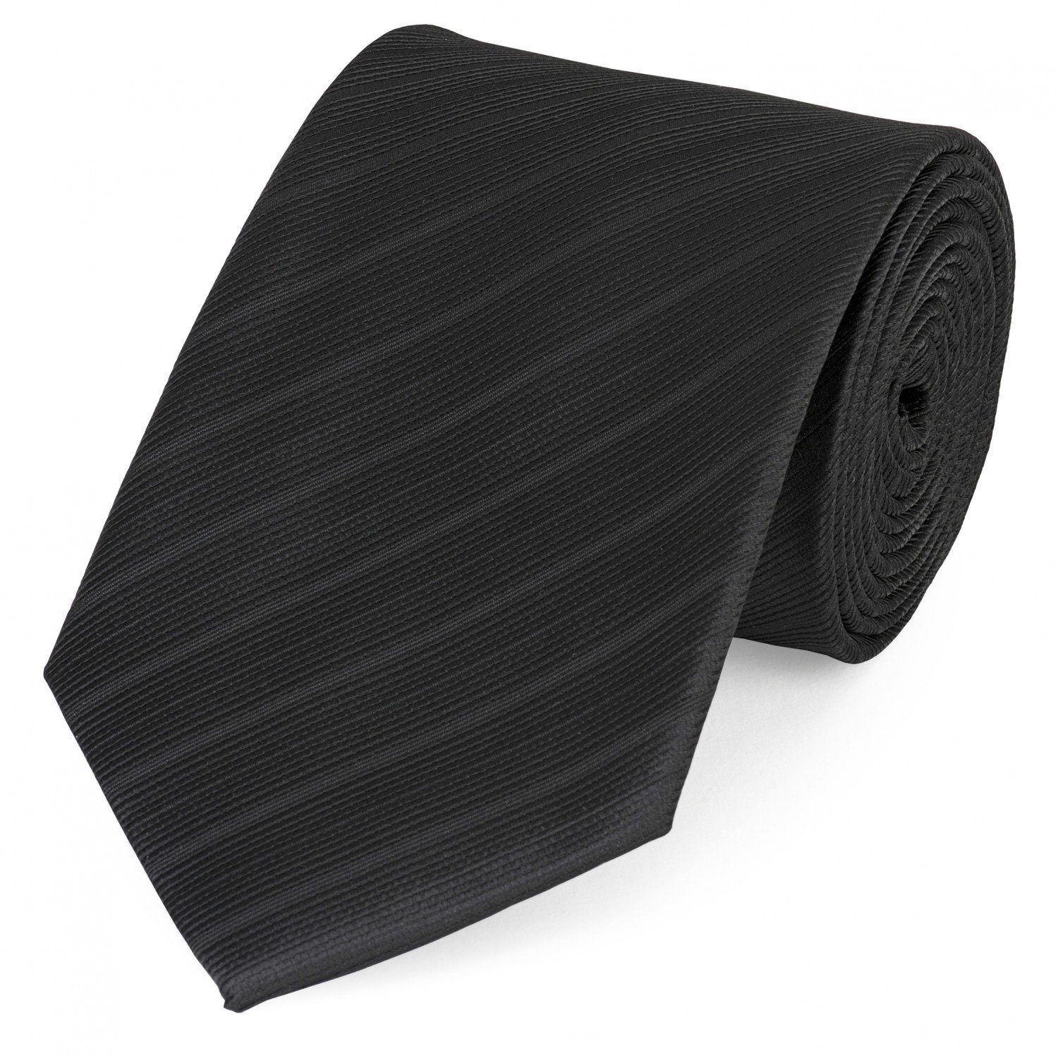 Fabio Farini Krawatte gestreifte Herren Krawatte - Tie mit Streifen in 6cm oder 8cm Breite (ohne Box, Gestreift) Breit (8cm), Schwarz/dezente Streifen