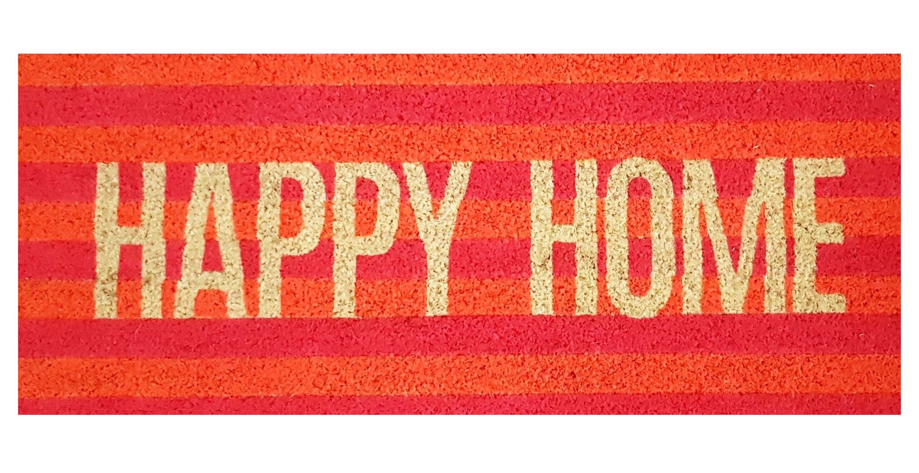 Giftcompany Fußmatte Giftcompany - Fußmatte Türmatte Kokos Vinyl 30x75cm HAPPY HOME Bunt