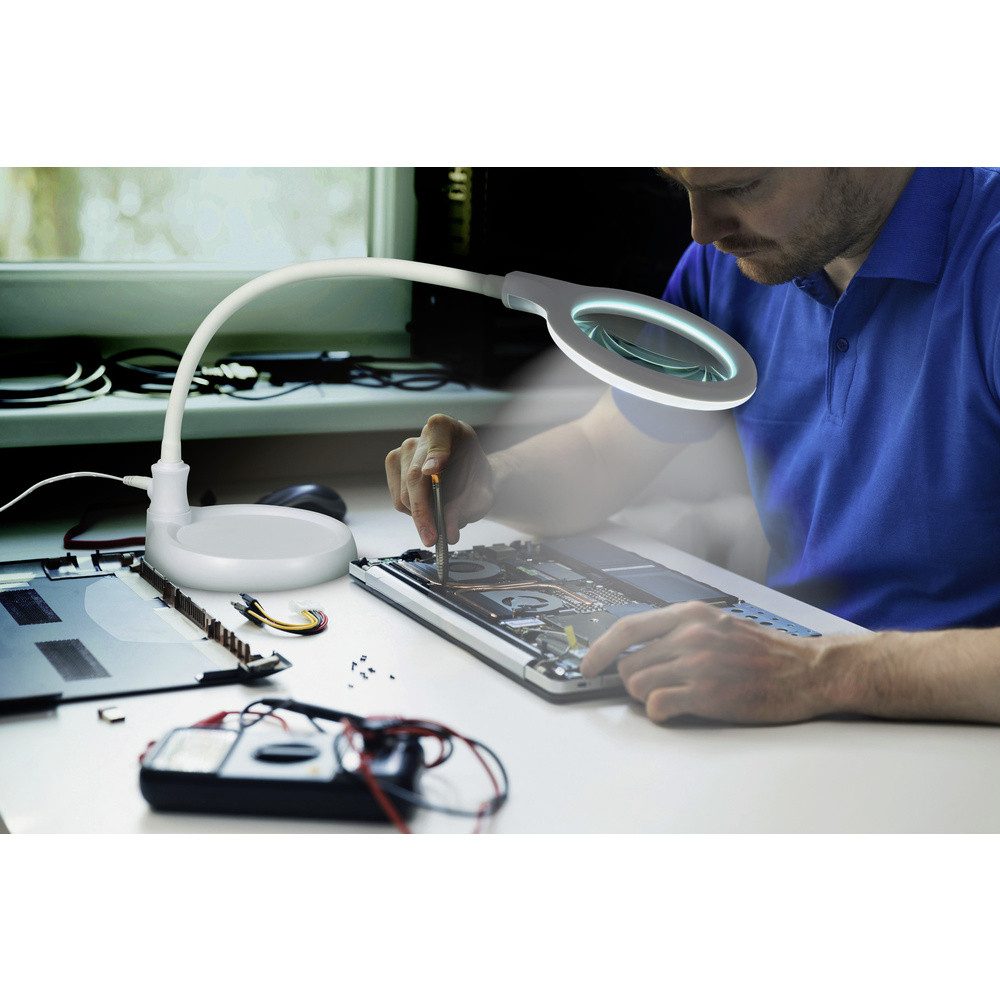 TOOLCRAFT Arbeitsleuchte TOOLCRAFT TO-9176673 LED Lupenleuchte Vergrößerungsfaktor: 1.75 x Wei – Bild 2 von 5