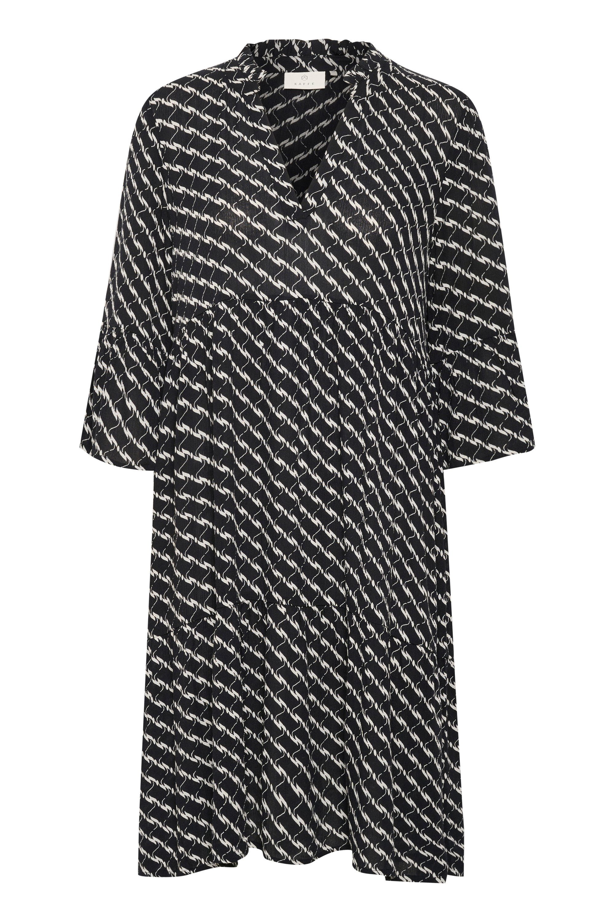 Black/Chalk Print Jerseykleid Kleid KAFFE Graphic KAmarita