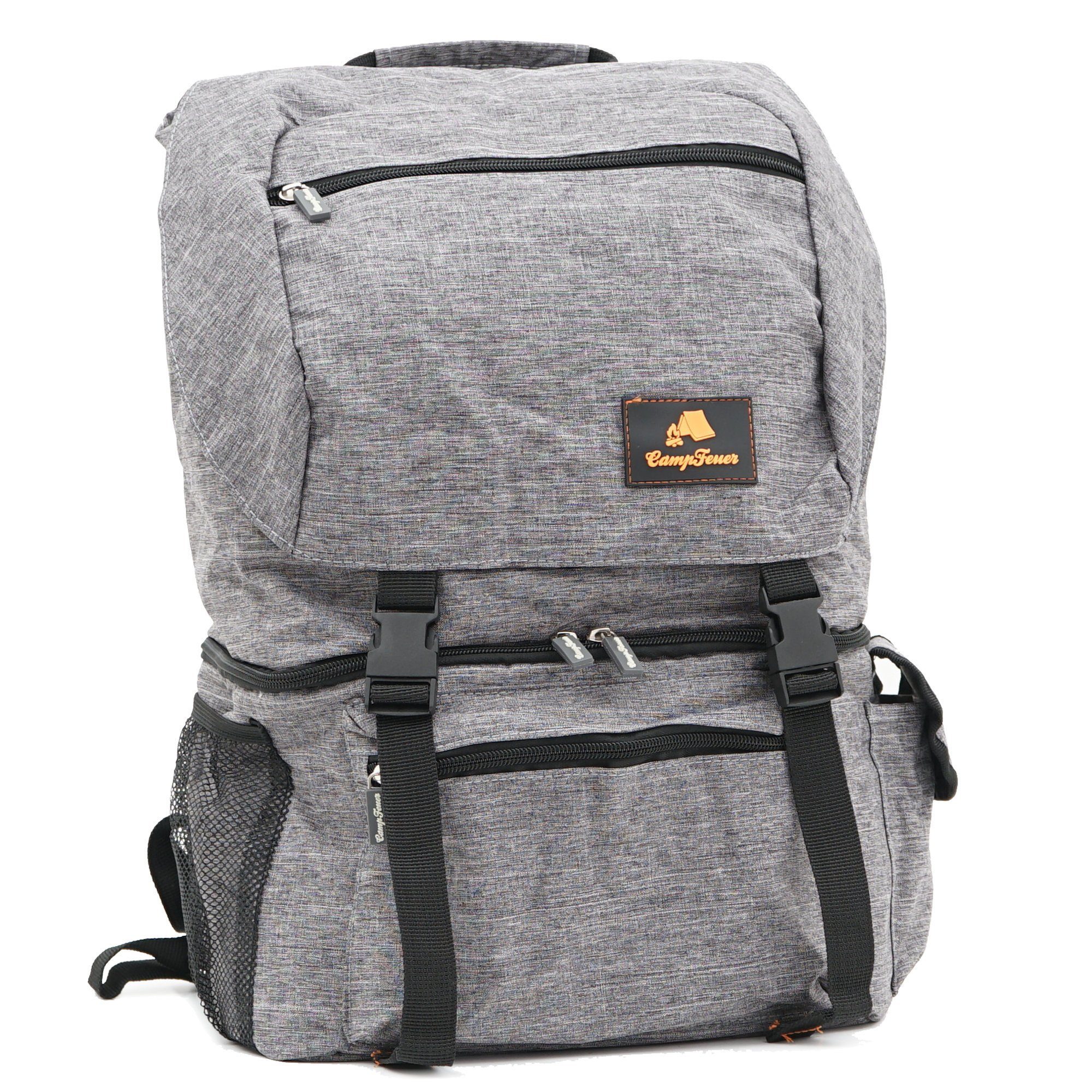 CampFeuer Freizeitrucksack 20 Liter Rucksack mit Kühlfach, grau leicht und wasserdicht