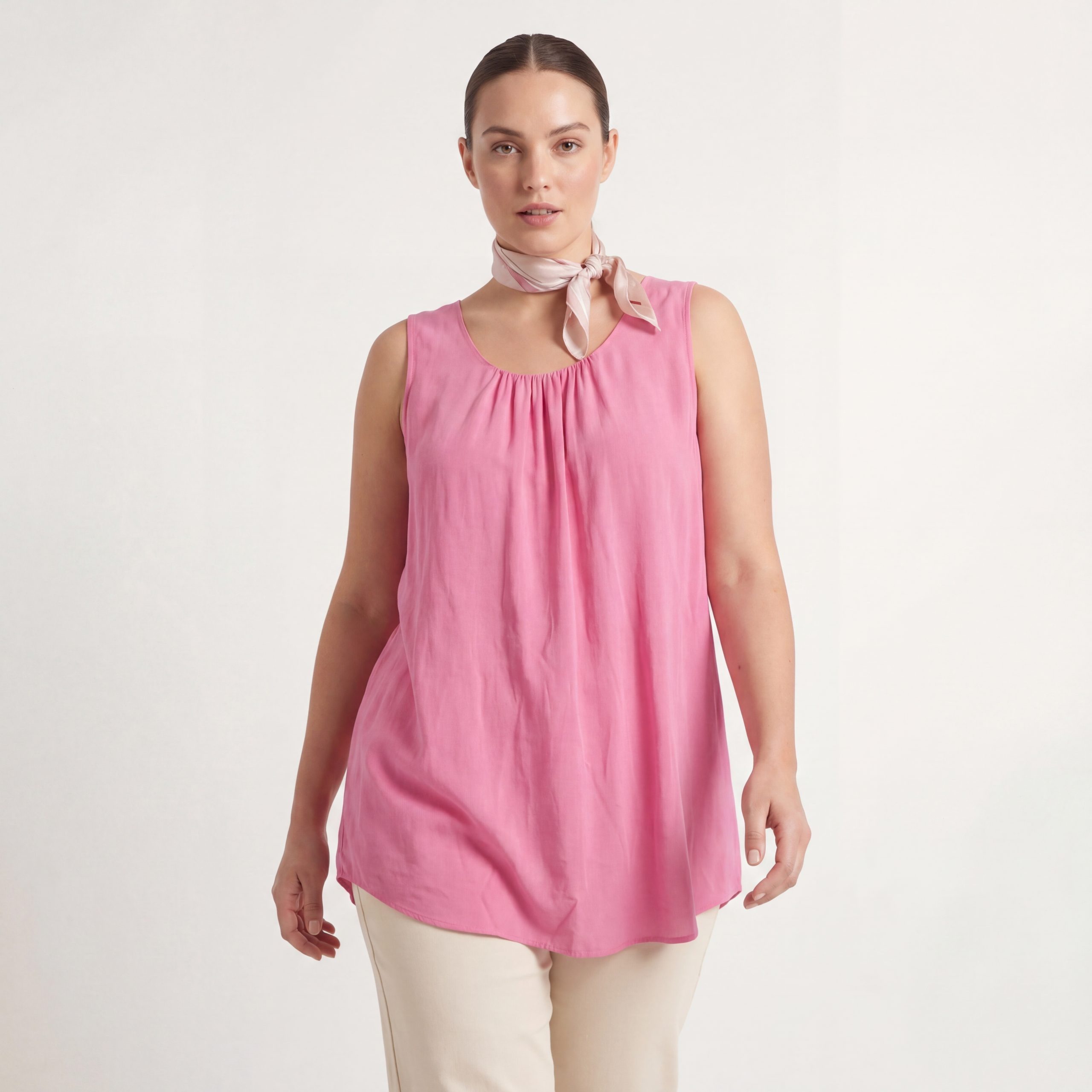 OriginalYou Trägertop Damen Long Top Sommer Oberteil ärmelloses Strandshirt mit Innentop für blickdichten Tragekomfort, erhältlich von 36-50