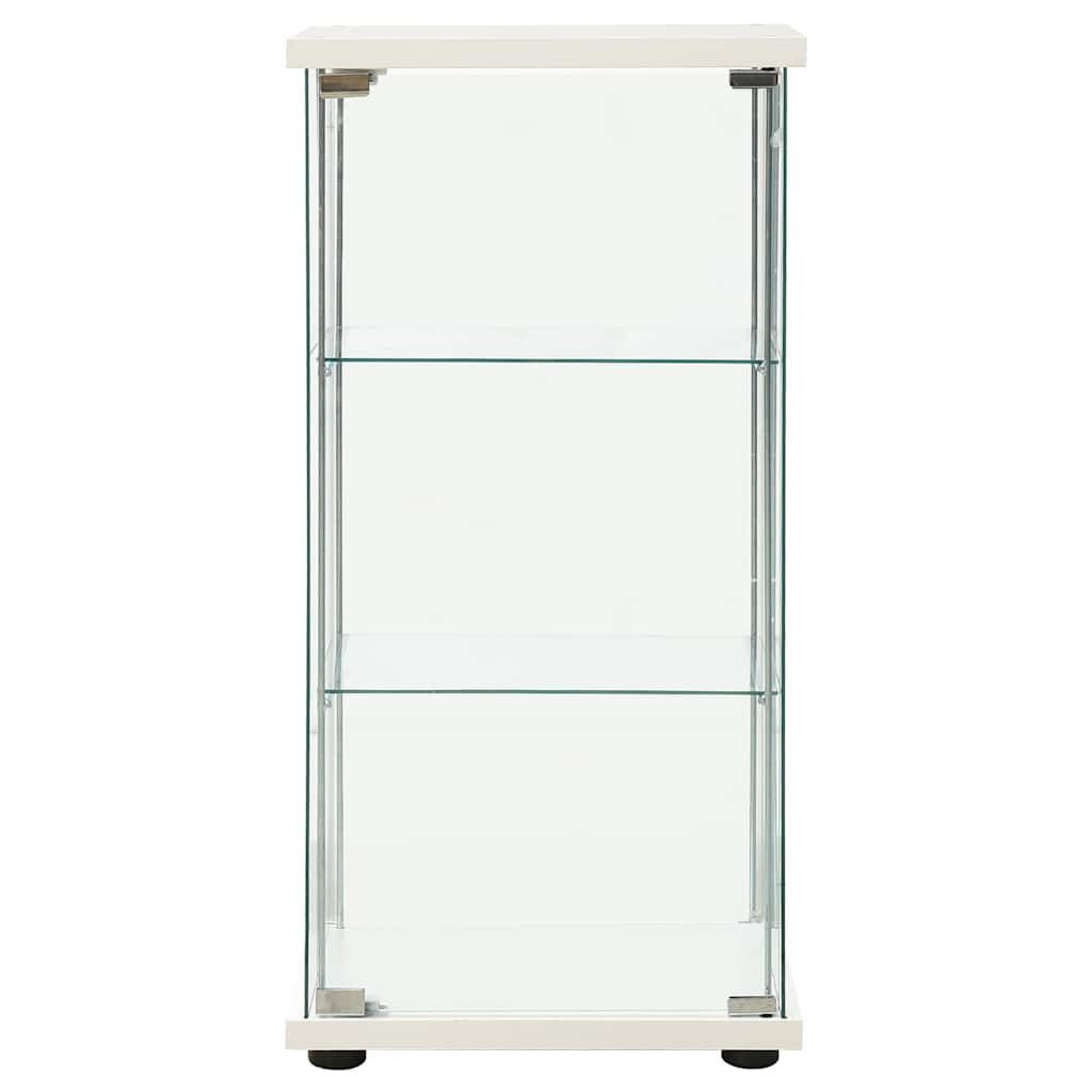 furnicato Container Glasvitrine Weiß und Transparent 42,5 x 36,5 x 86 cm (1-St)