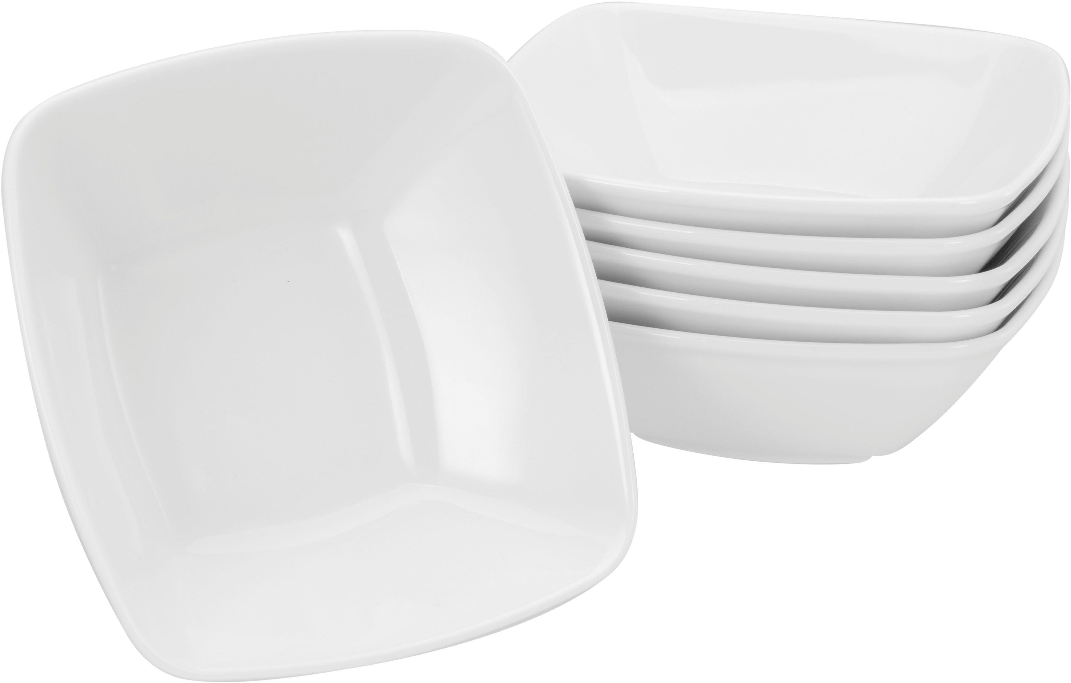 CreaTable Müslischale Victoria Weiss, Porzellan, (Set, 6-tlg), Made in Europe