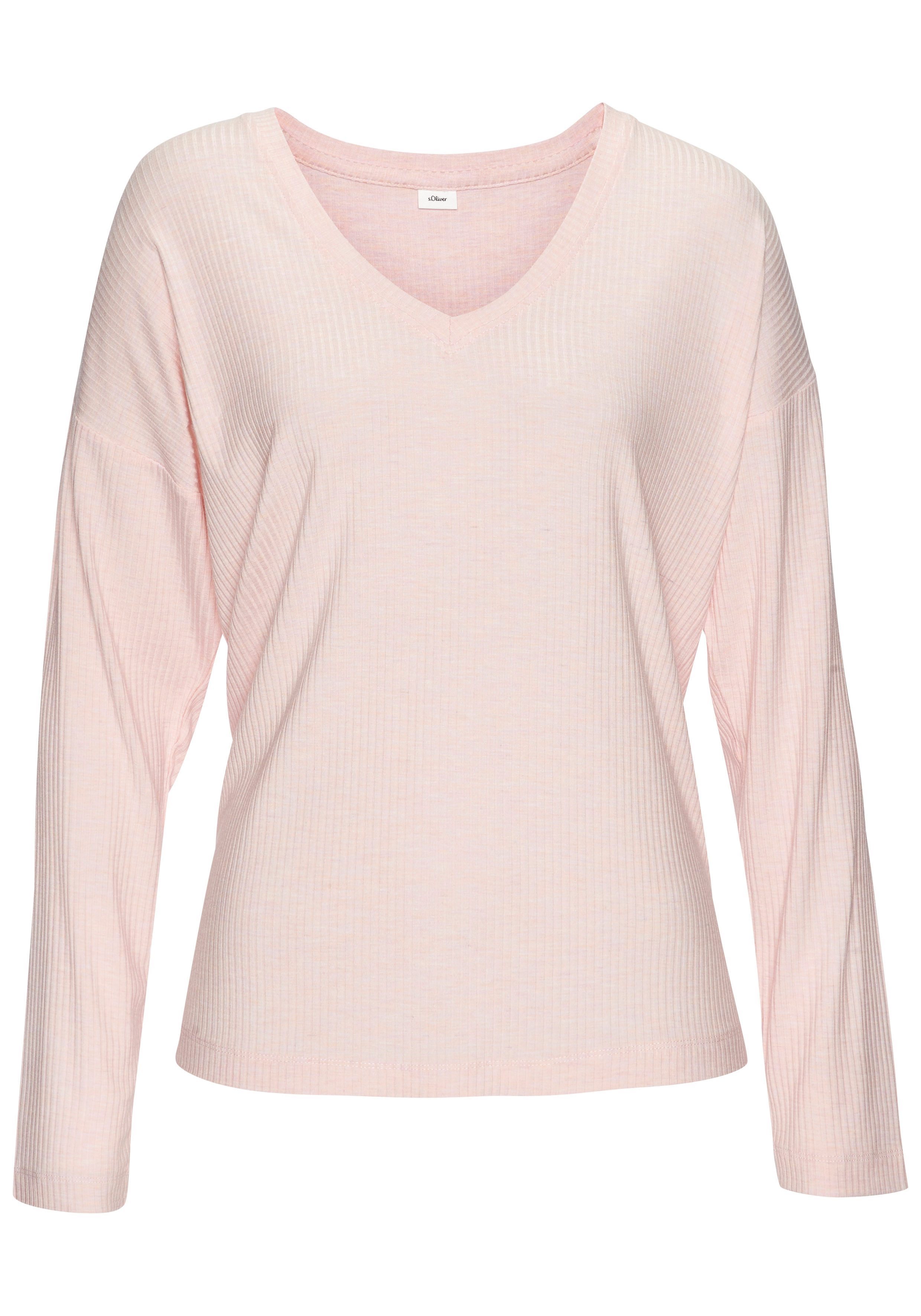 s.Oliver Pyjamaoberteil aus weicher Rippqualität günstig online kaufen