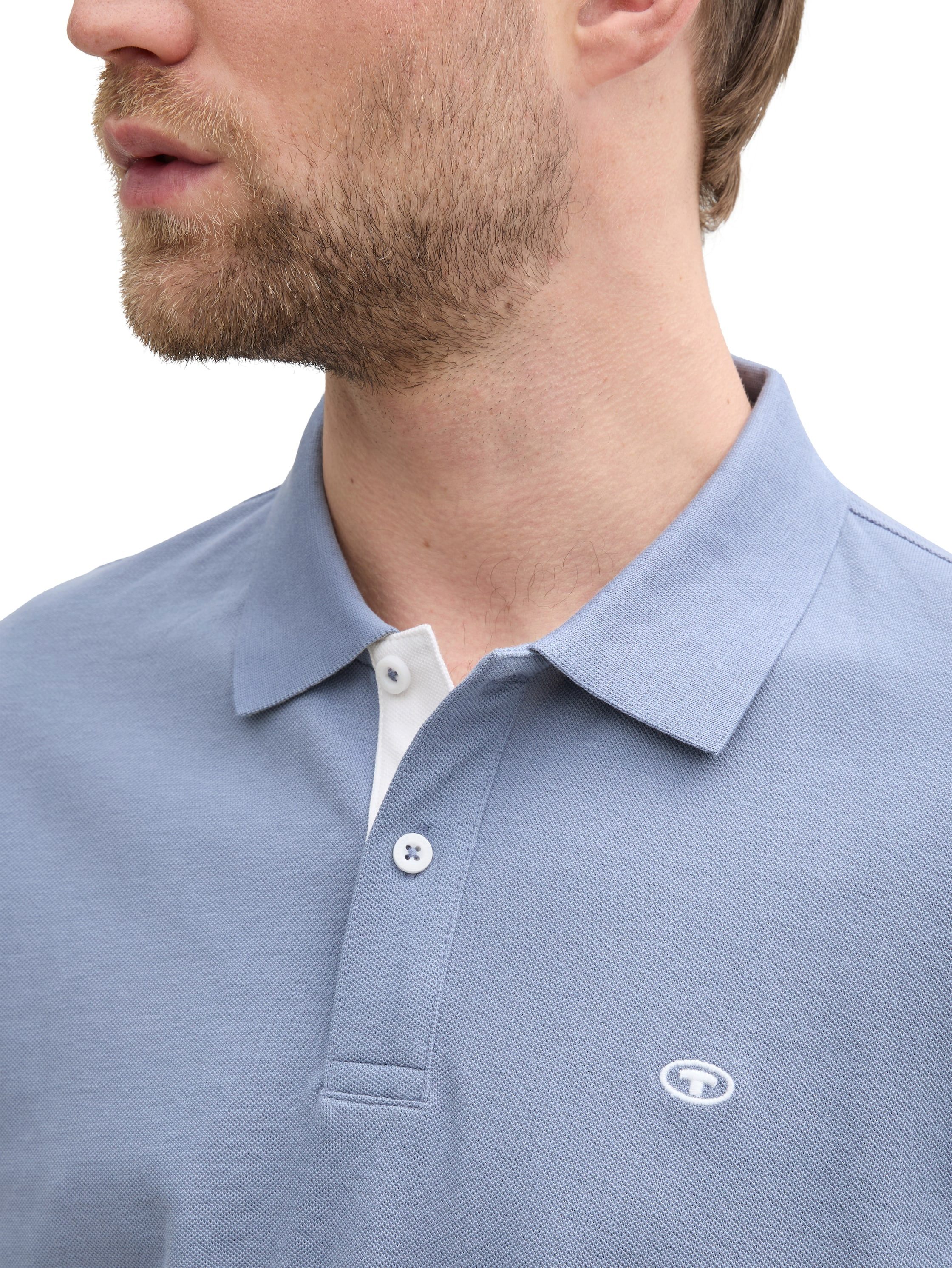 TOM TAILOR Poloshirt mit farblich hervorgehobener Knopfleiste