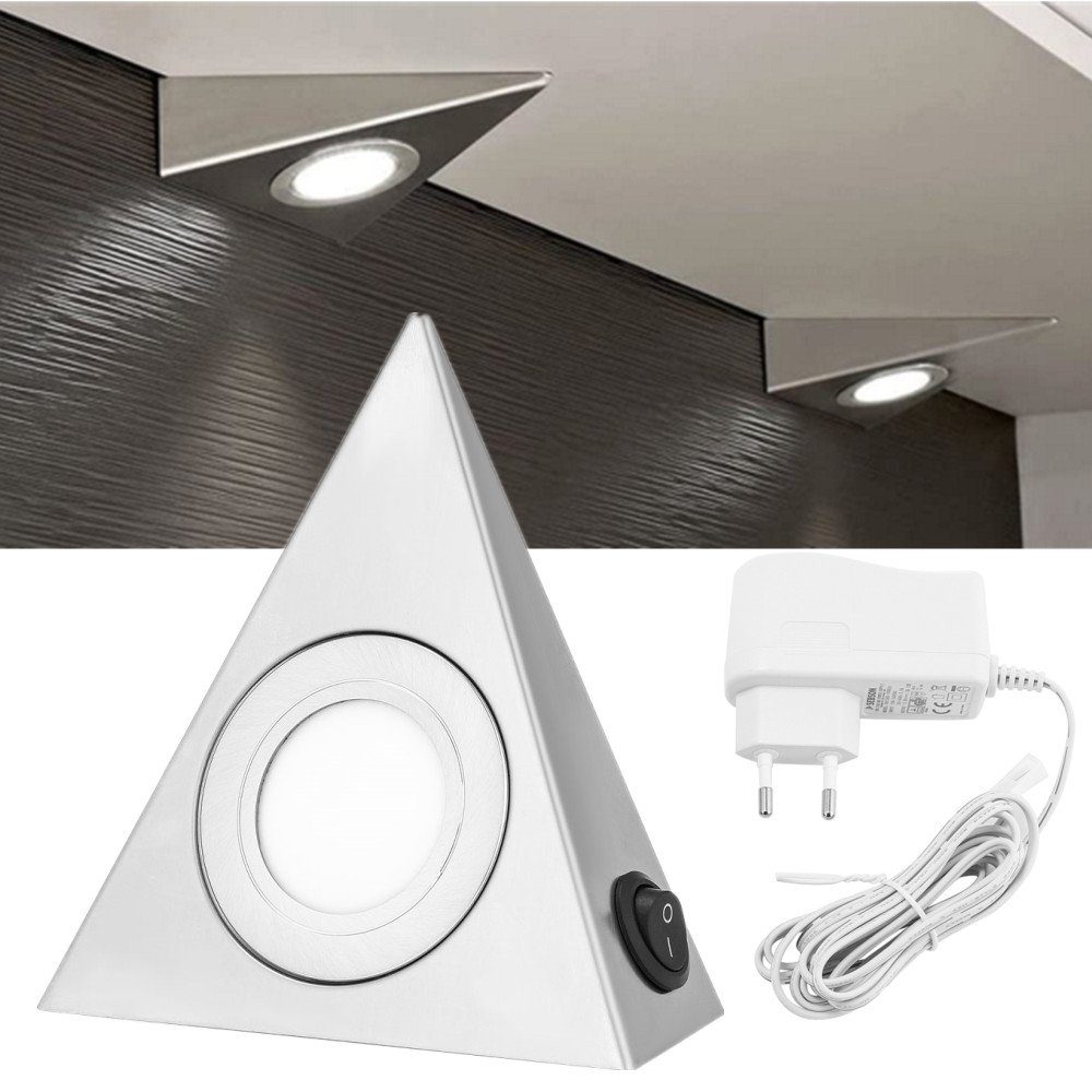 iscooter LED Unterbauleuchte Küchenlampe fest 230V, aus integriert, LED Einbauleuchten, Tageslichtweiß, Küchen-Unterbau-Leuchten Einbauleuchte Edelstahl
