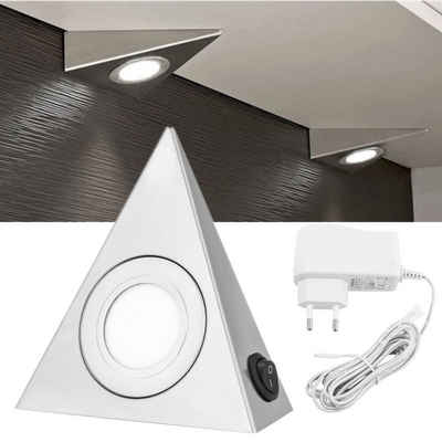 WILGOON LED Unterbauleuchte Küchenlampe Einbauleuchte aus Edelstahl, LED fest integriert, Tageslichtweiß, 230V, Einbauleuchten, Küchen-Unterbau-Leuchten