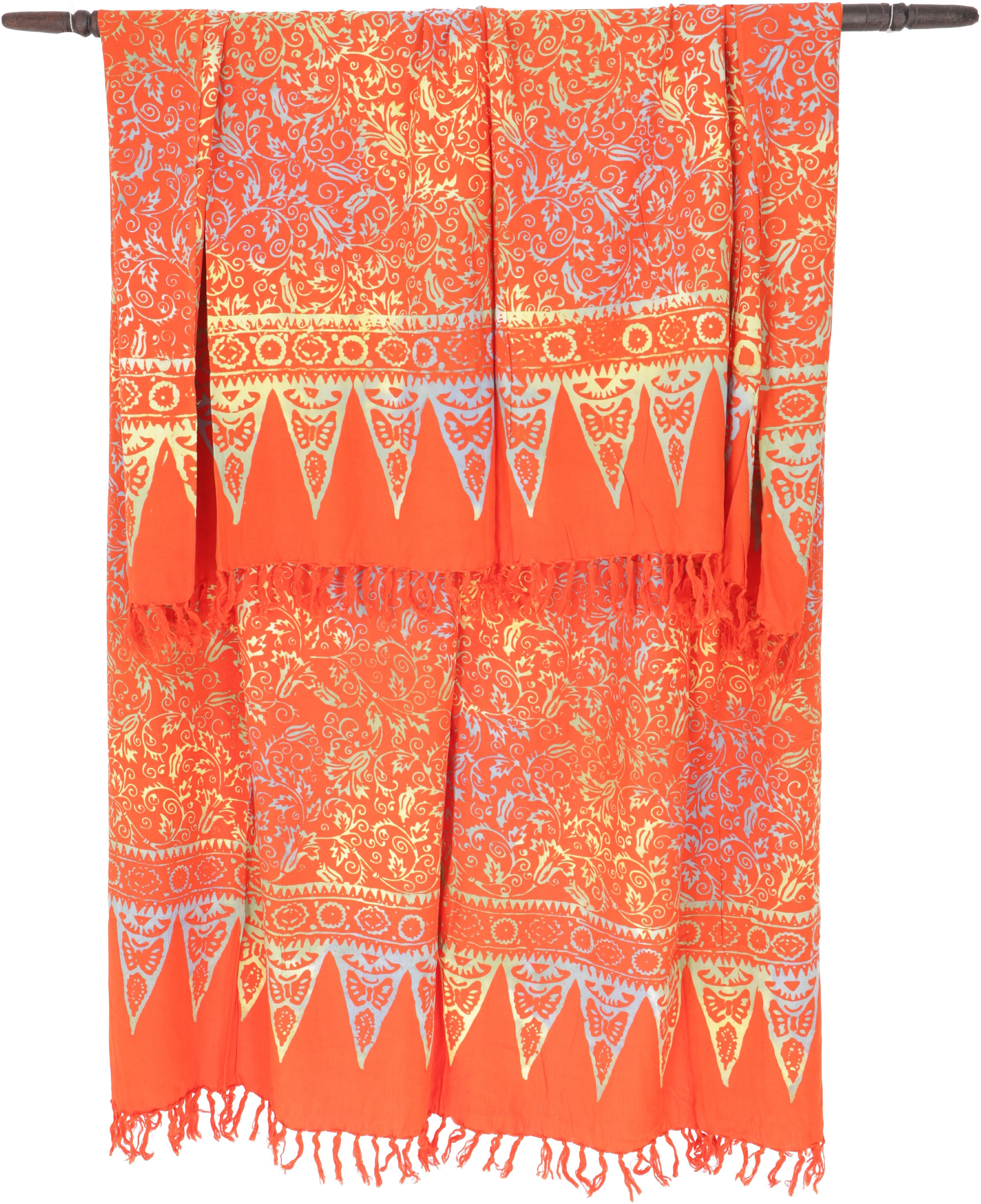 Bali Guru-Shop Design Wandbehang, Wickelrock,.. Batik 36/orange Sarong, Sarong