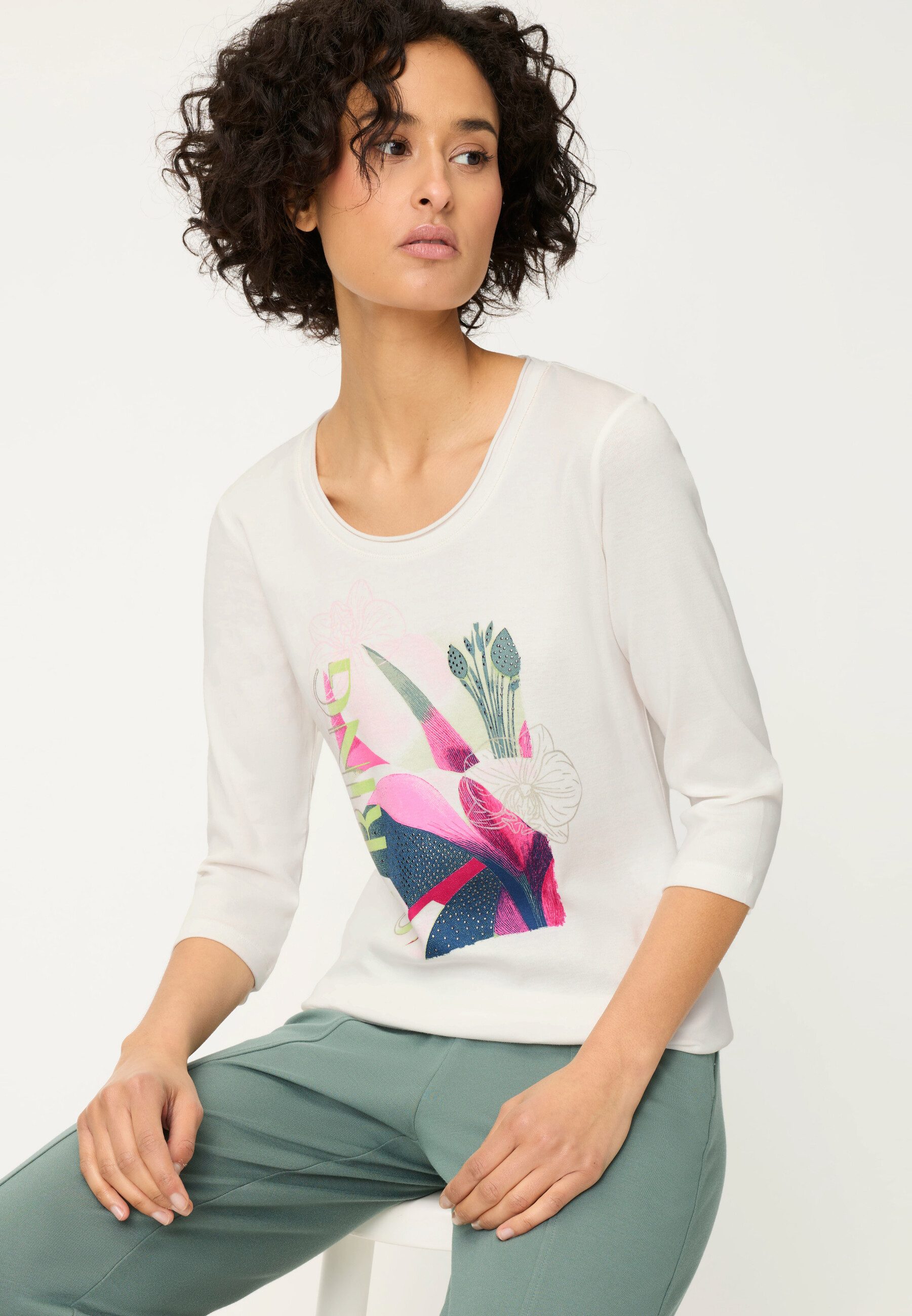 Olsen T-Shirt Shirt mit Placement-Print günstig online kaufen