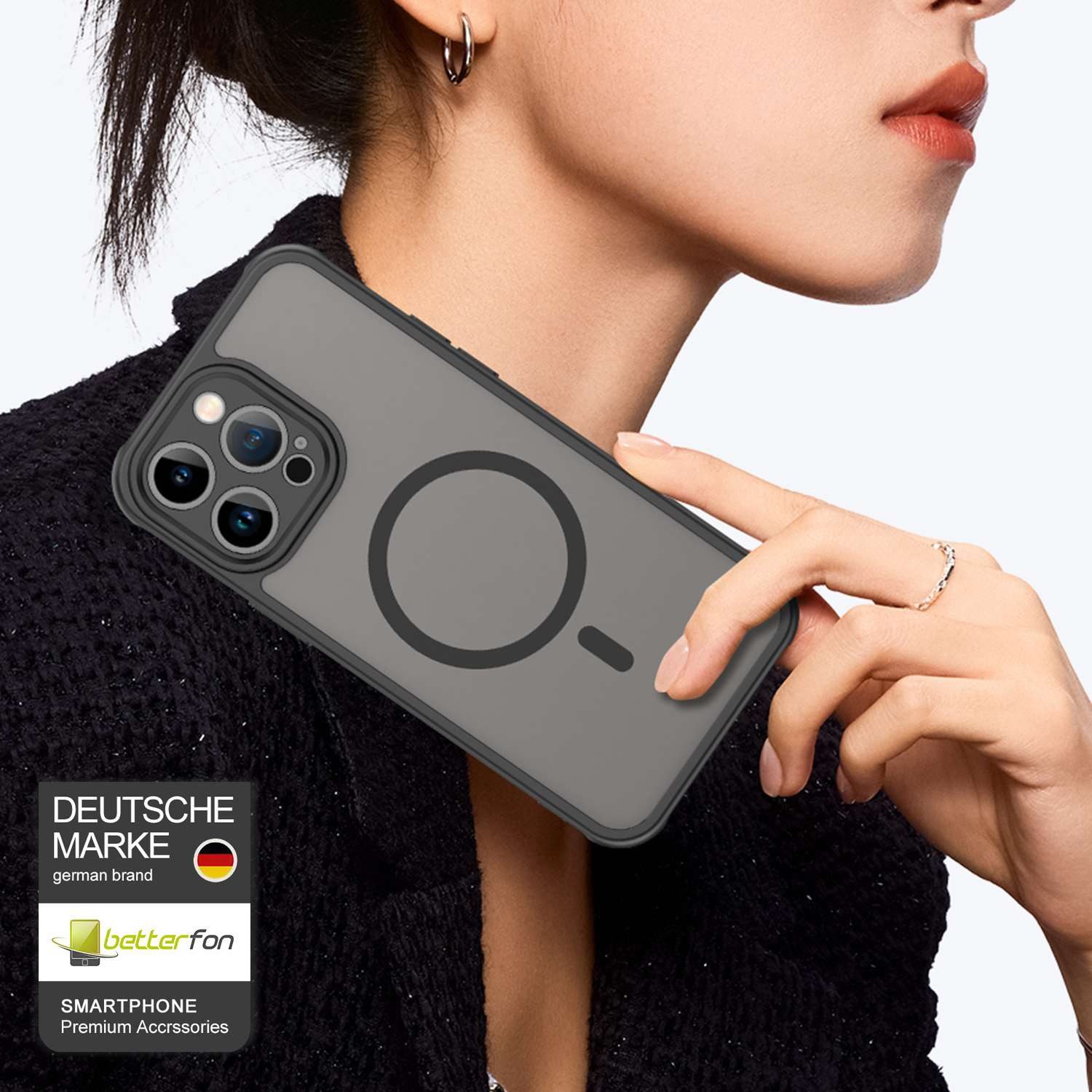 betterfon Handyhülle für Apple iPhone Schutzhülle Case, Magnetisches Laden, mattes Design, kratzfest & stoßfest verarbeitet