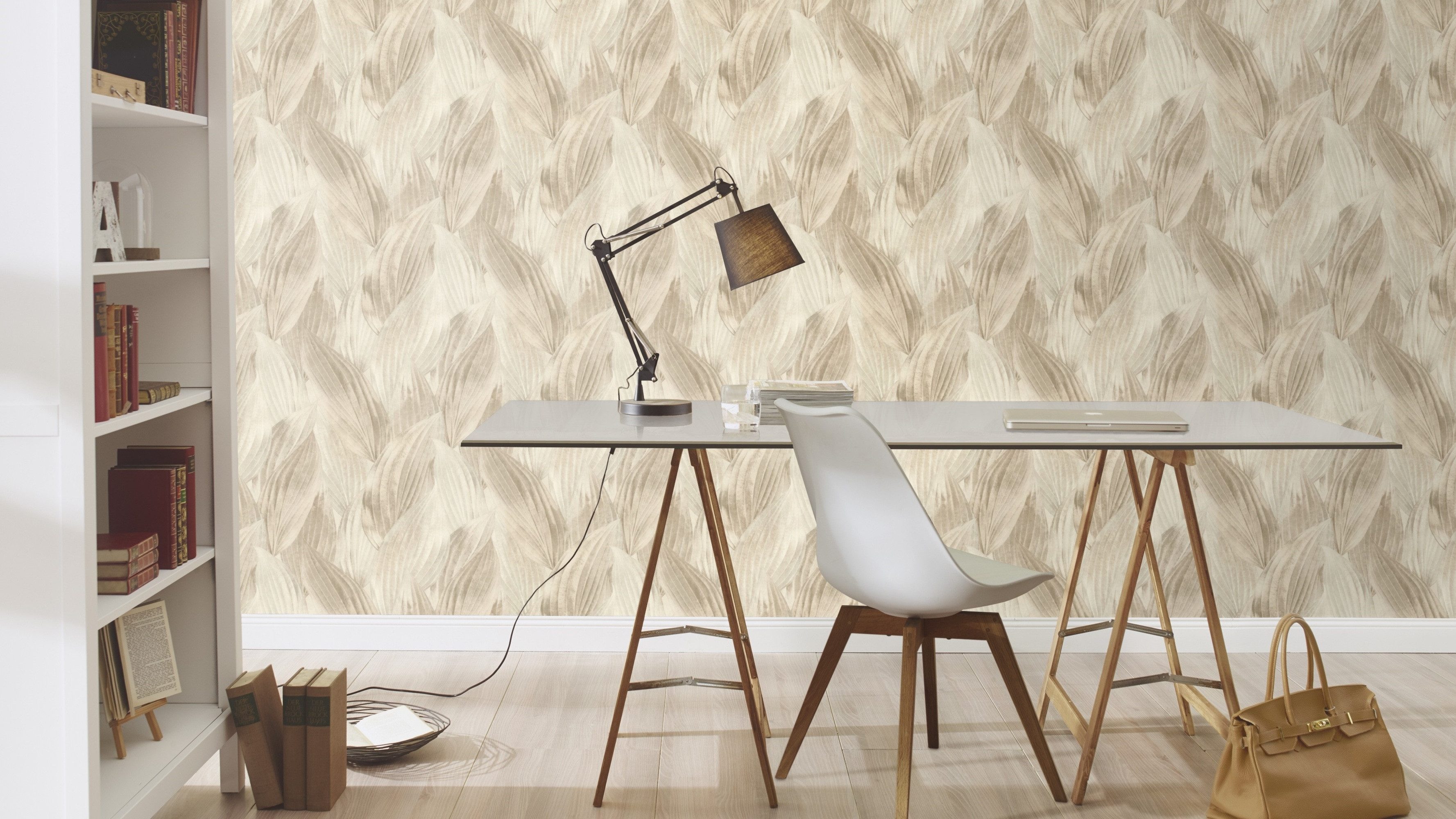 Rasch Vliestapete Vliestapete Palmblätter beige 571554