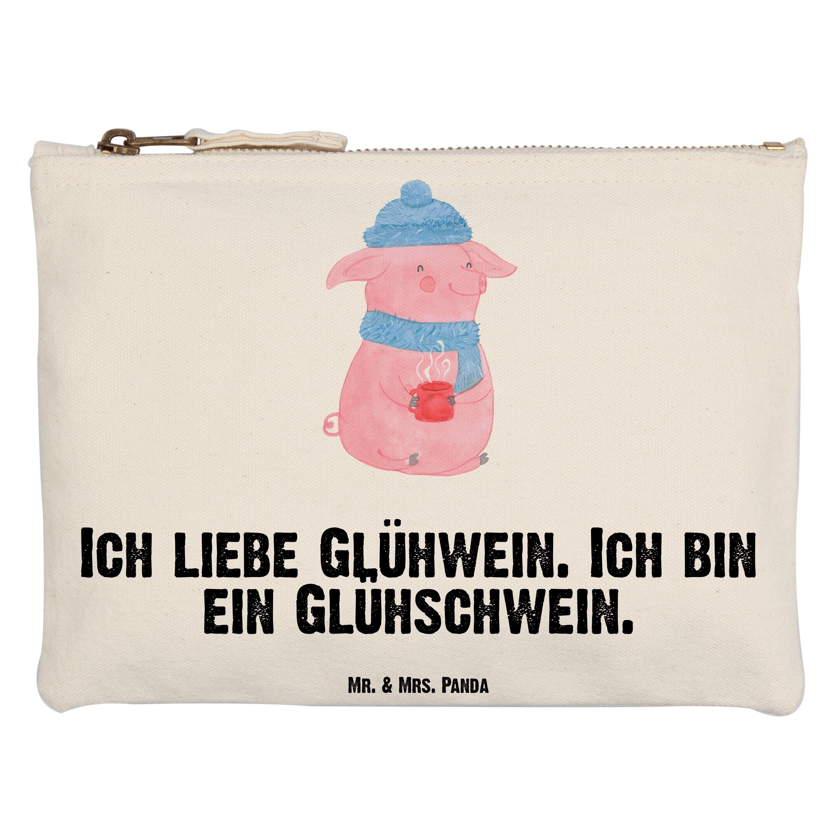 Mr. & Mrs. Grösse Geschenk, (1-tlg) Kosmetiktasche XL Winter, - Weihnachtsmark Weiß - Panda Große Glühschwein