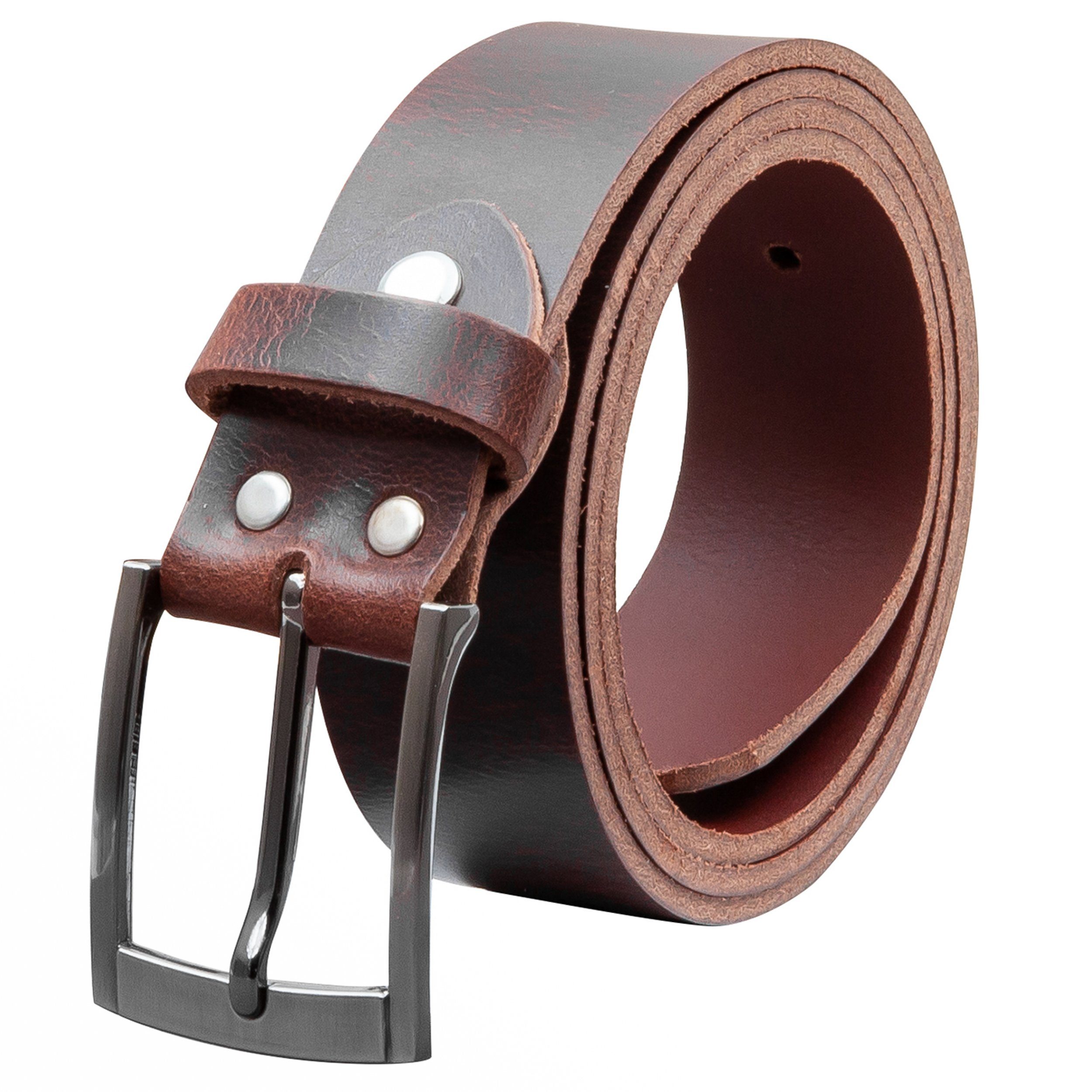 COLOGNEBELT Ledergürtel OM418-VL-Dunkelbraun MADE IN GERMANY, Dunkelbraun, Kürzbar, 100 % Echtleder, Unisex