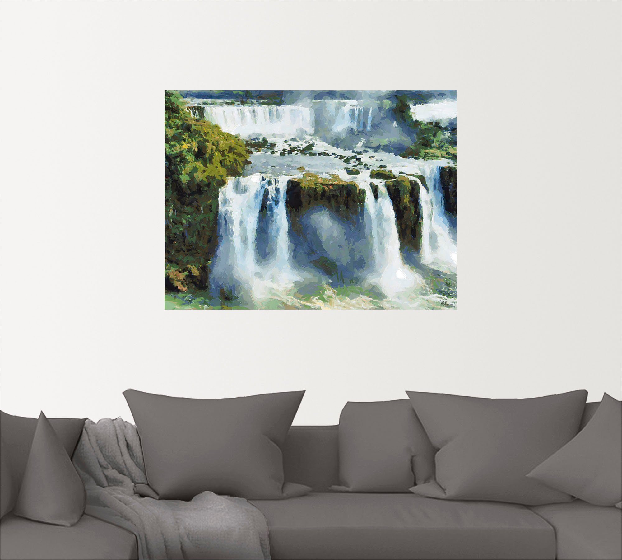 Artland Wandbild versch. IV, Größen Alubild, (1 Poster in Wandaufkleber Iguazu Wasserfälle Wasserfallbilder oder als Leinwandbild, St)