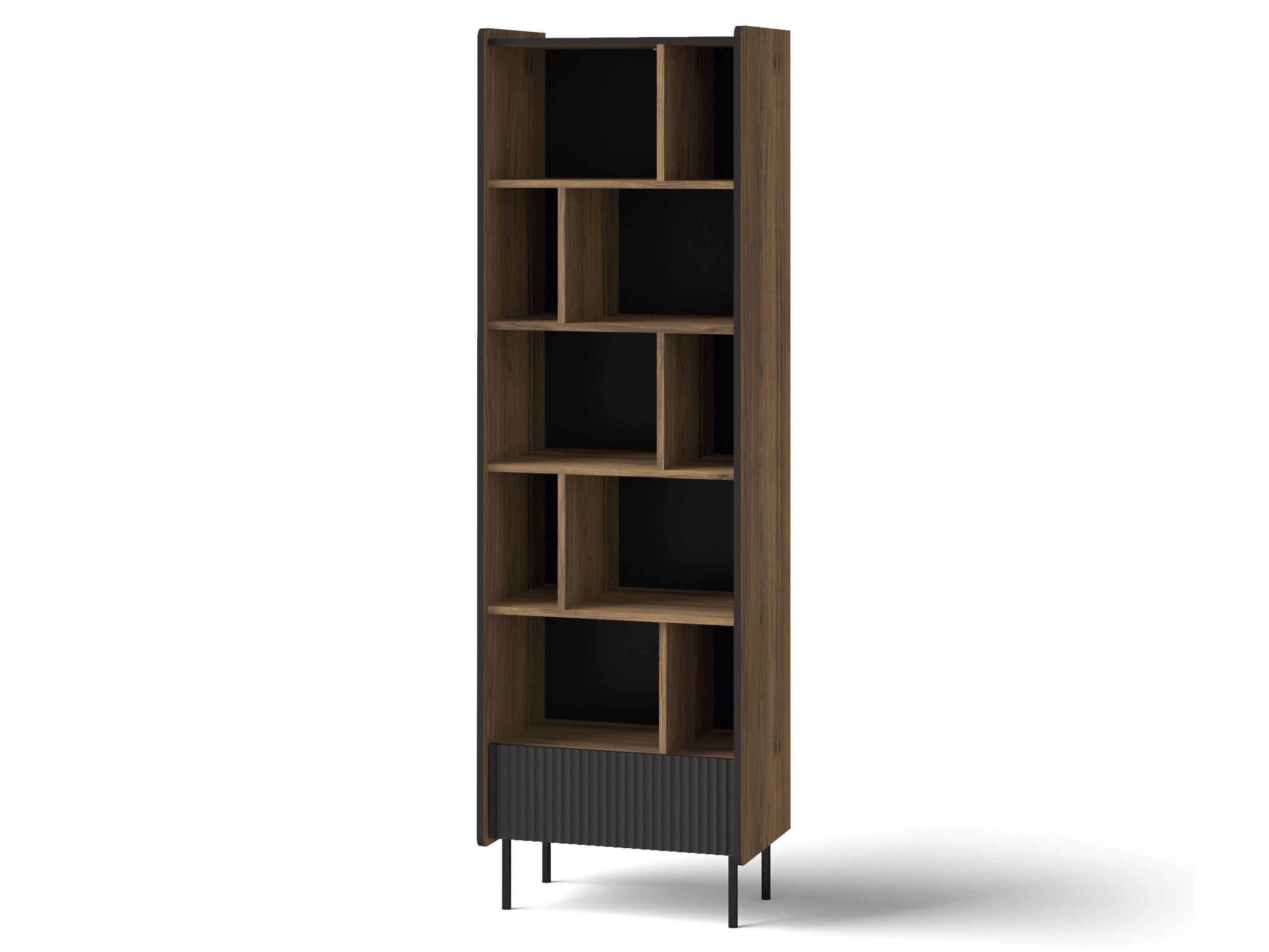 Beautysofa Bücherregal PIANO mit 10 Einlegeböden & 1 Schublade, im modernen Stil, Breite: 59 cm