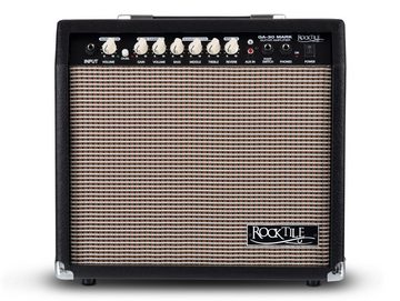 Rocktile GA-30 Mark Gitarrenverstärker Verstärker (Anzahl Kanäle: 2 (Normal/Drive), 50 W, Gitarrencombo - 2-Band-EQ pro Kanal - Mit Federhall-Effekt & Effektweg)