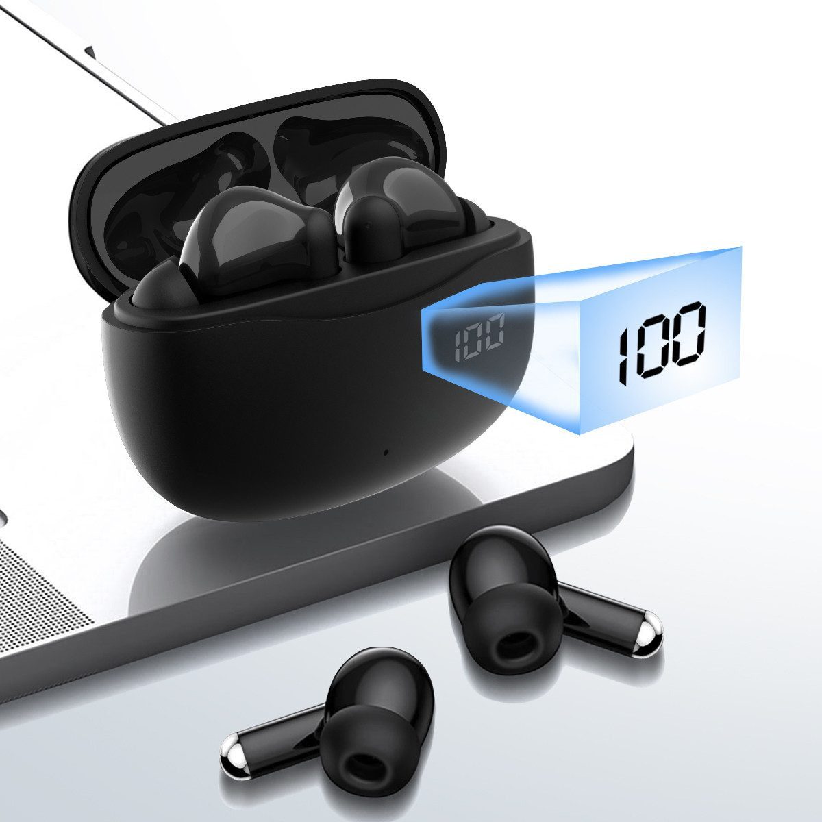 VSIUO 2026 TWS Stereo Earbuds Ohrhörer Sport Kopfhörer Bluetooth-Kopfhörer (HIFI In-Ear-Kopfhörer, Bluetooth, Bluetooth Kopfhörer Sport Kopfhörer für iPhone/Huawei/Samsung)