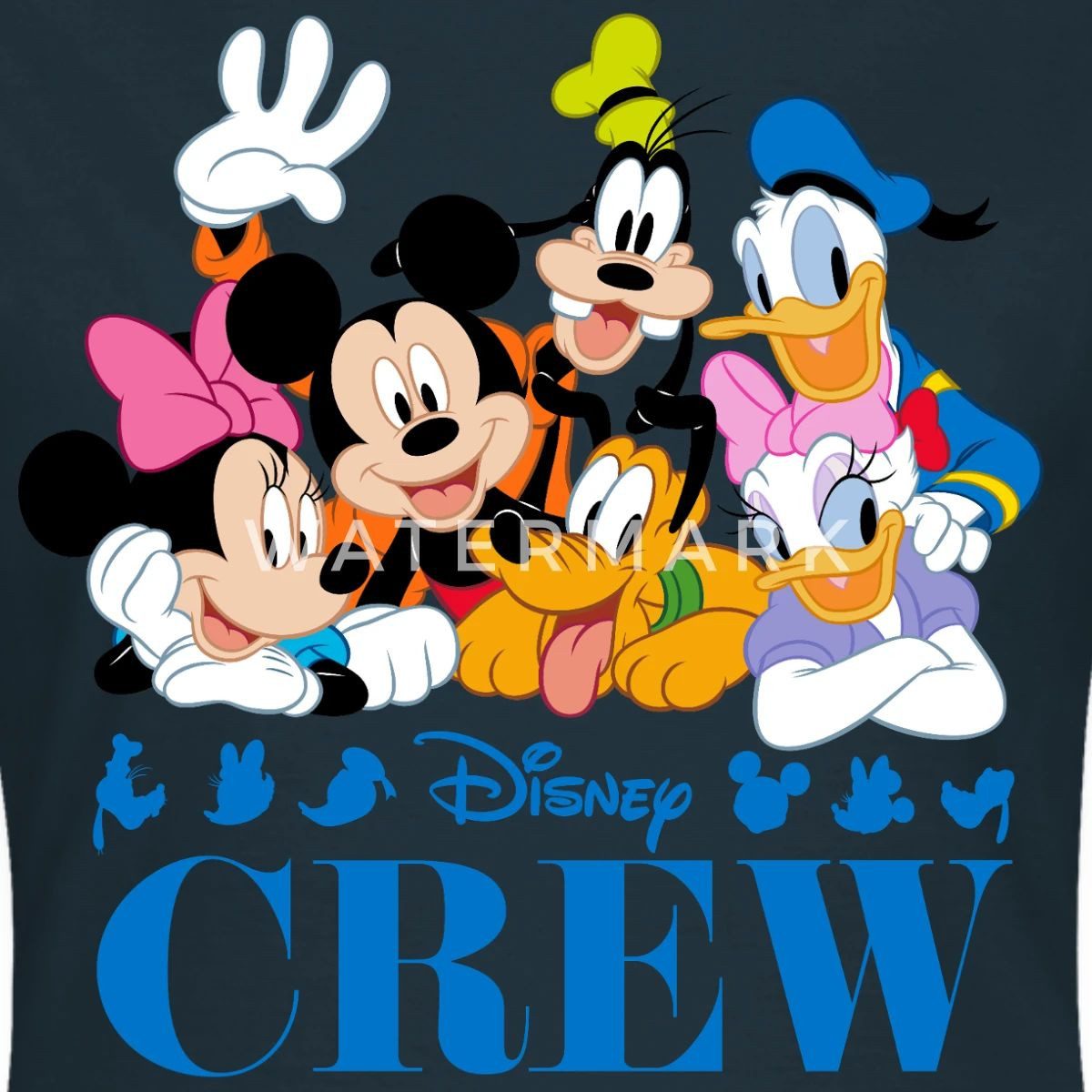 Spreadshirt T-Shirt Mickey & Minnie Pluto Goofy Daisy Donald Crew Frauen T- günstig online kaufen
