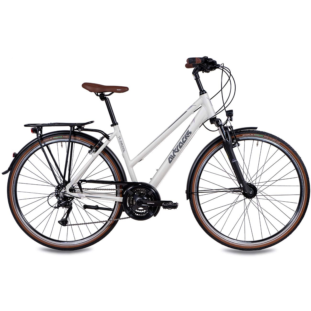 Airtracks Women's Trekking Bike, 28-inch Trekking Bike TR.2820L, 24-speed SHIMANO ACERA RD-T3000, Derailleur Gears, Matte White - Frame sizes 48 cm & 52 cm » Model 2026