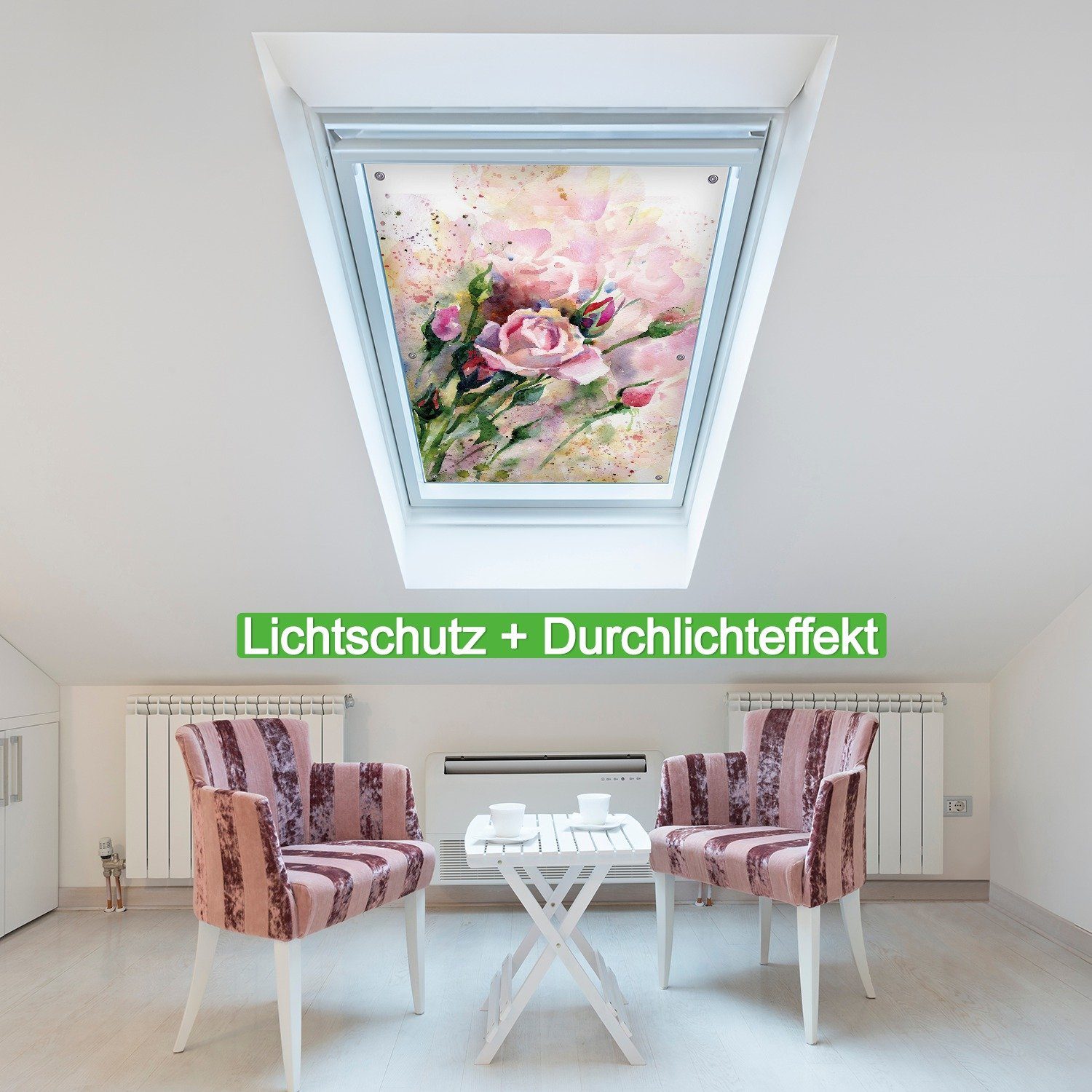 Wallario Sonnenschutz Abstraktes Blumenbuket, blickdicht, mit Saugnäpfen, wiederablösbar und wiederverwendbar