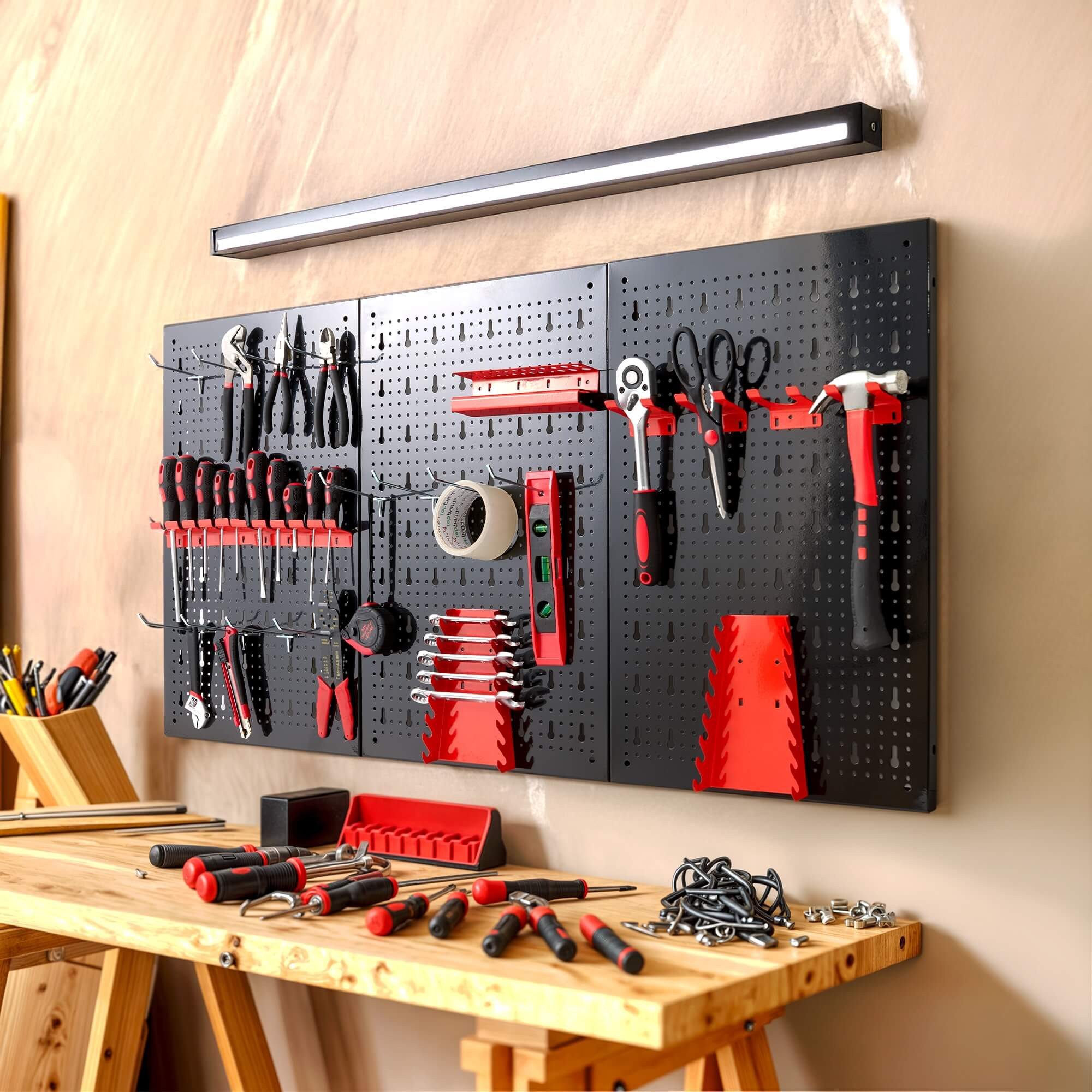 Arebos Lochwand 3-teilige Werkzeugwand Hakenset stabil & montagefreundlich, günstig online kaufen