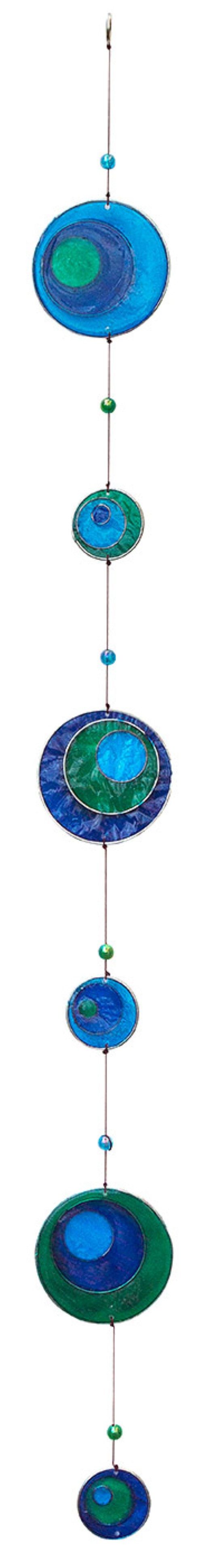 Saraswati Hängedekoration Suncatcher "Peacock" Fiberglas türkis, blau, grün, 60cm