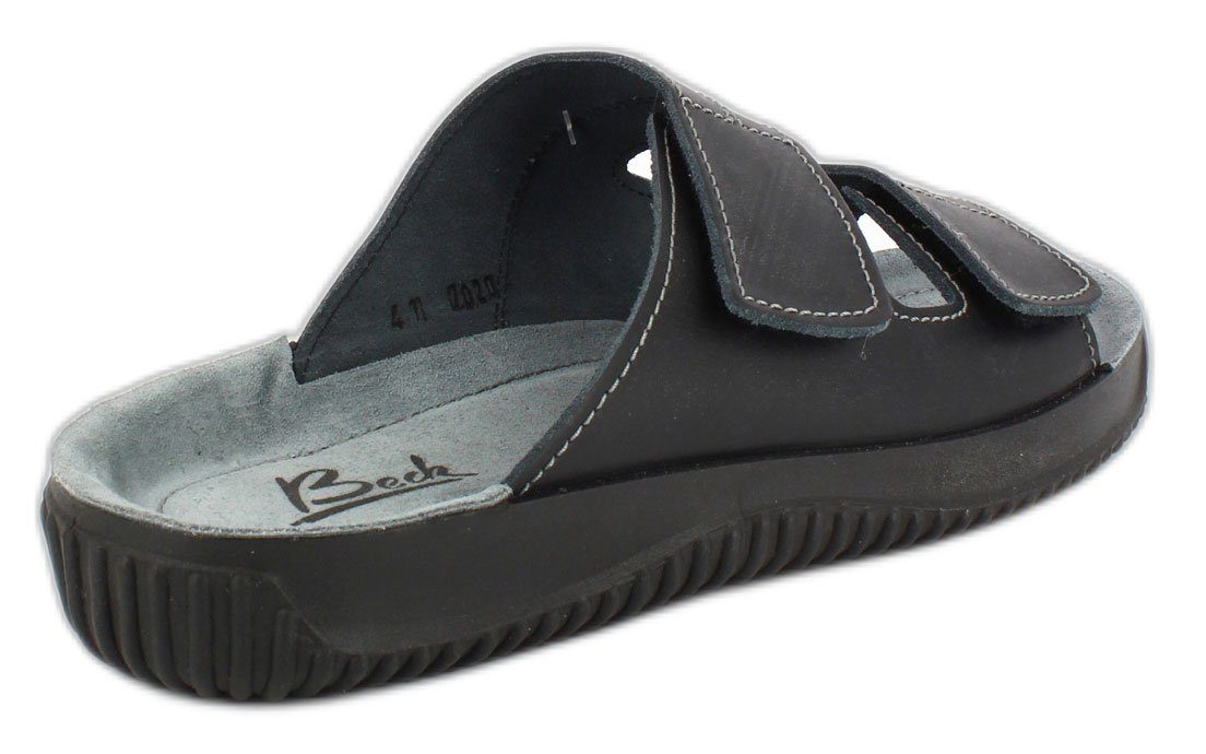 Beck Herren-Pantolette Ben mit Klettverschluß Hausschuh – Bild 5 von 5