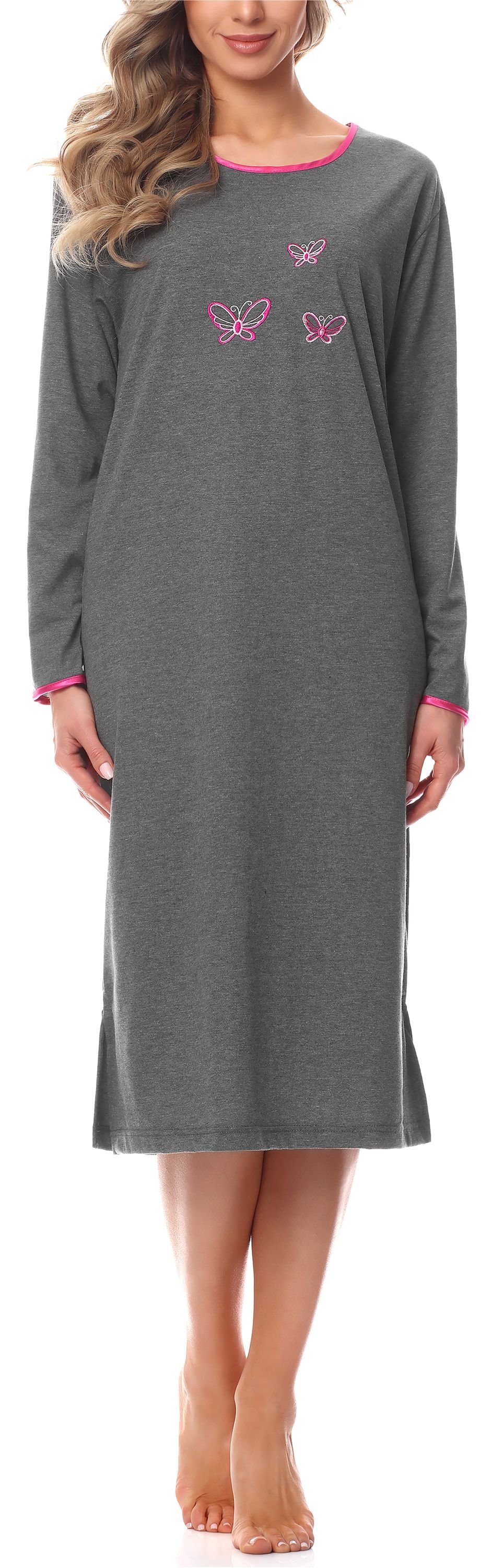 Merry Style Nachthemd Damen Langarm Nachthemd günstig online kaufen