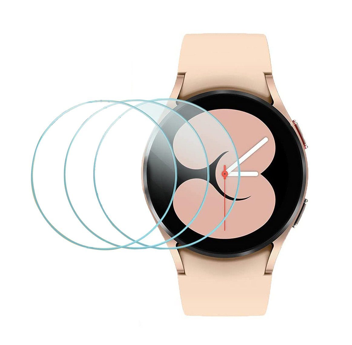 MSM Schutzfolie 3X Hartglas Glasfolie für Samsung Galaxy Watch 4 40 mm Panzerfolie Display Schutzglas 9H