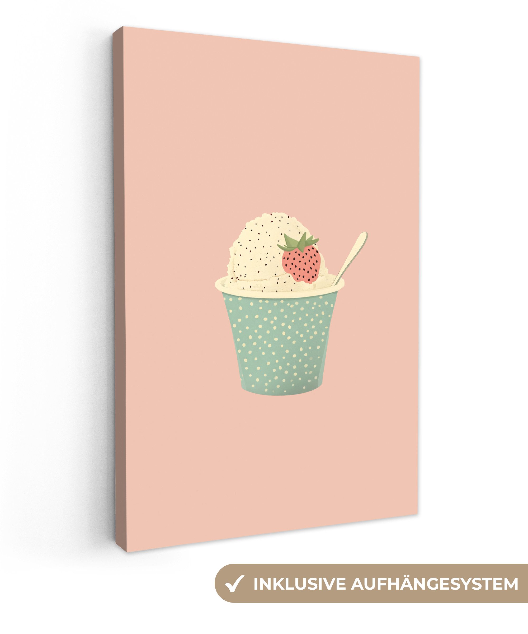 OneMillionCanvasses® Leinwandbild Tablett - Eiscreme - günstig online kaufen