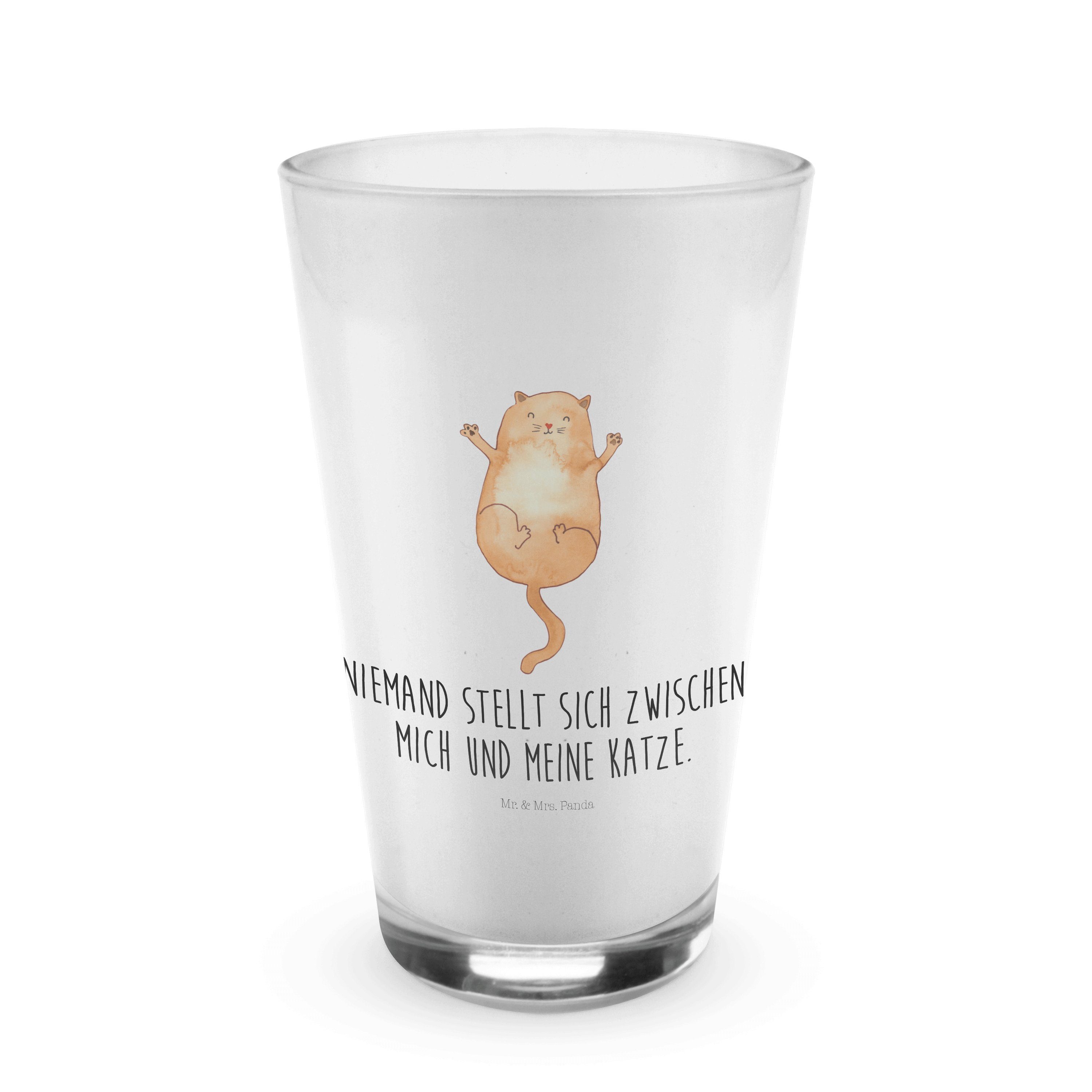 Mr. & Mrs. Panda Glas Katzen Umarmen - Transparent - Geschenk, Katzenliebhaber, kuschelig, Premium Glas | Gläser