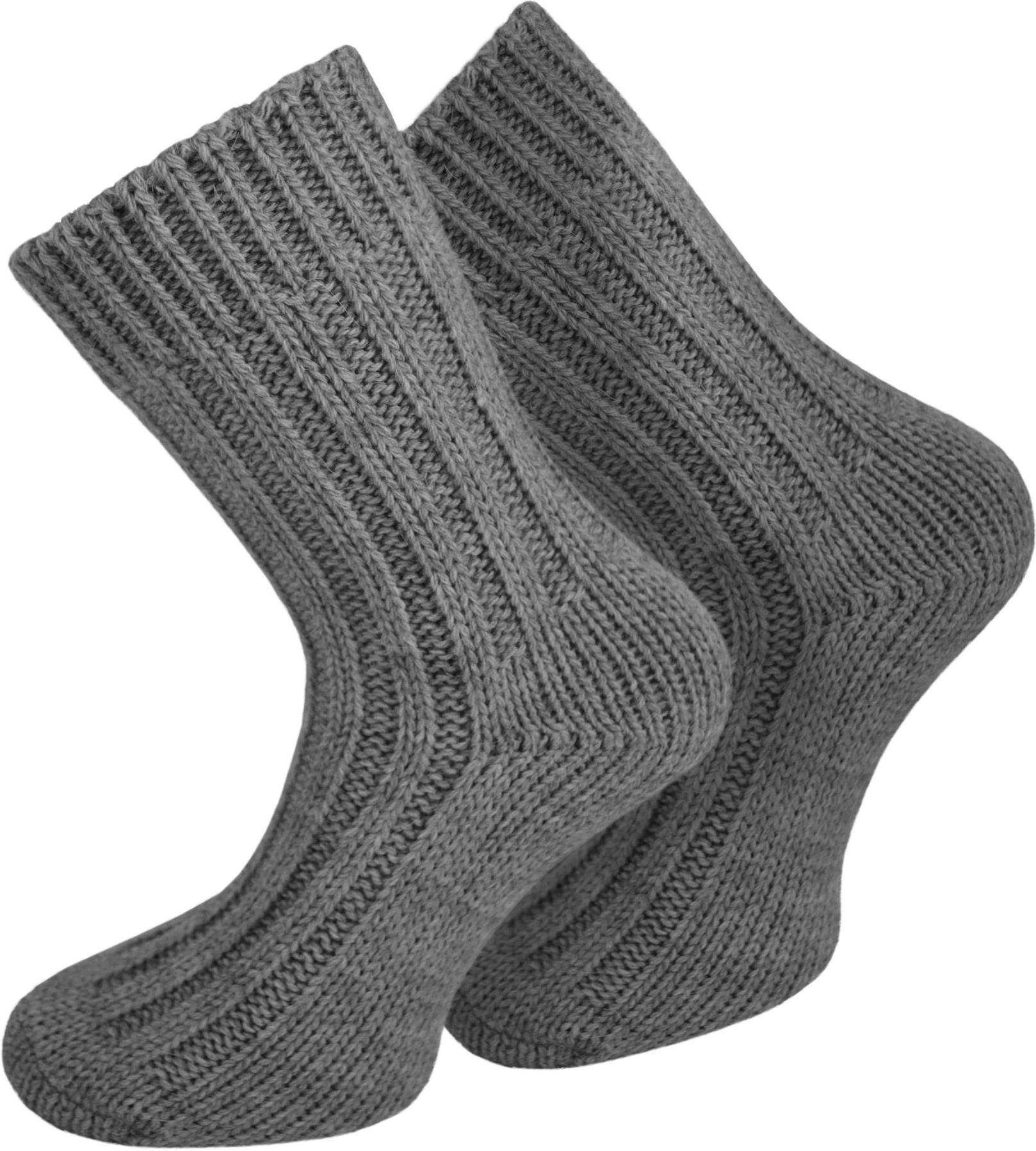 Thermosocken mit (Set, normani Wolle Alpaka-Wolle 2 2 Paar Anthrazit hochwertige Paar) Alpaka-Socken