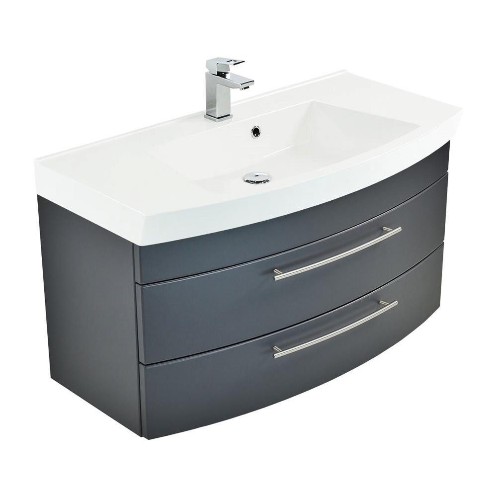 Lomadox Waschtisch LUINO-02, Badezimmer Waschtisch100cm anthrazit günstig online kaufen