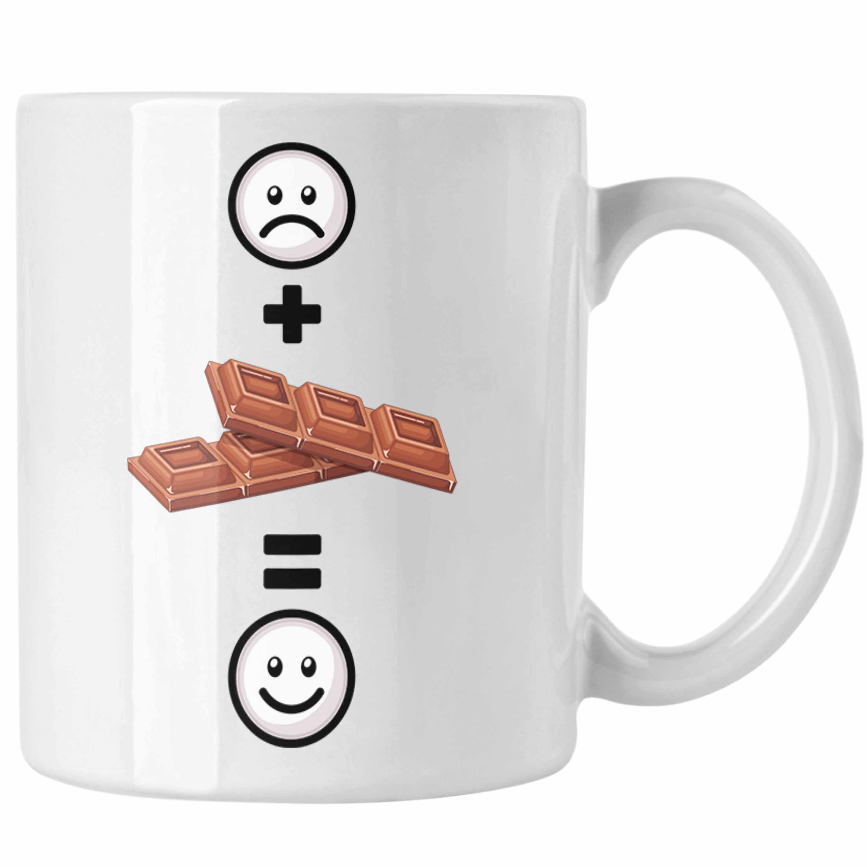für Schoko-Liebhaber Schokolade Geschenk Weiss Geschenkidee :( Tasse Trendation Tasse Lustige
