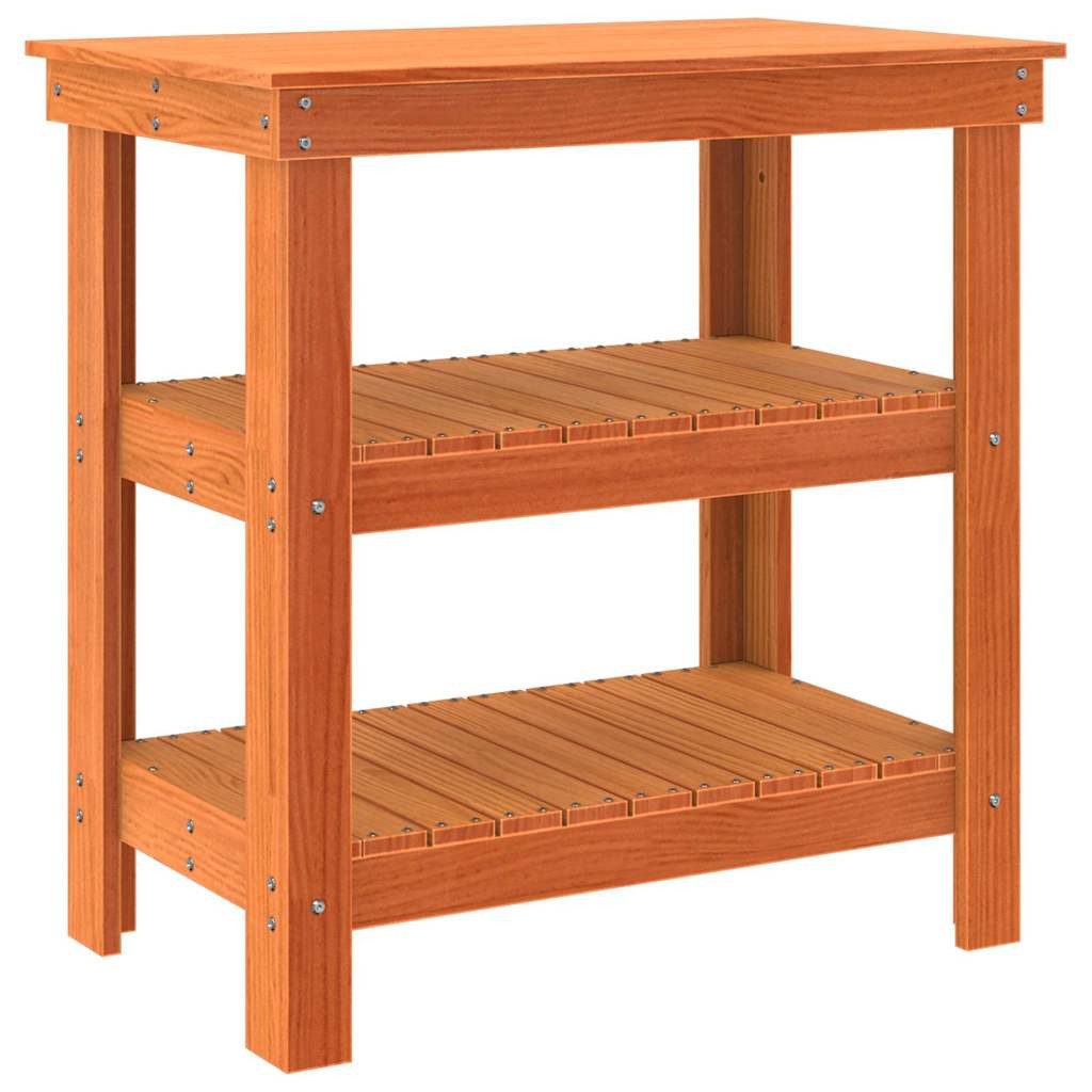 vidaXL Werkbank Werkbank Wachsbraun 78.5 x 50 x 80 cm Massivholz Kiefer, (1-tlg)
