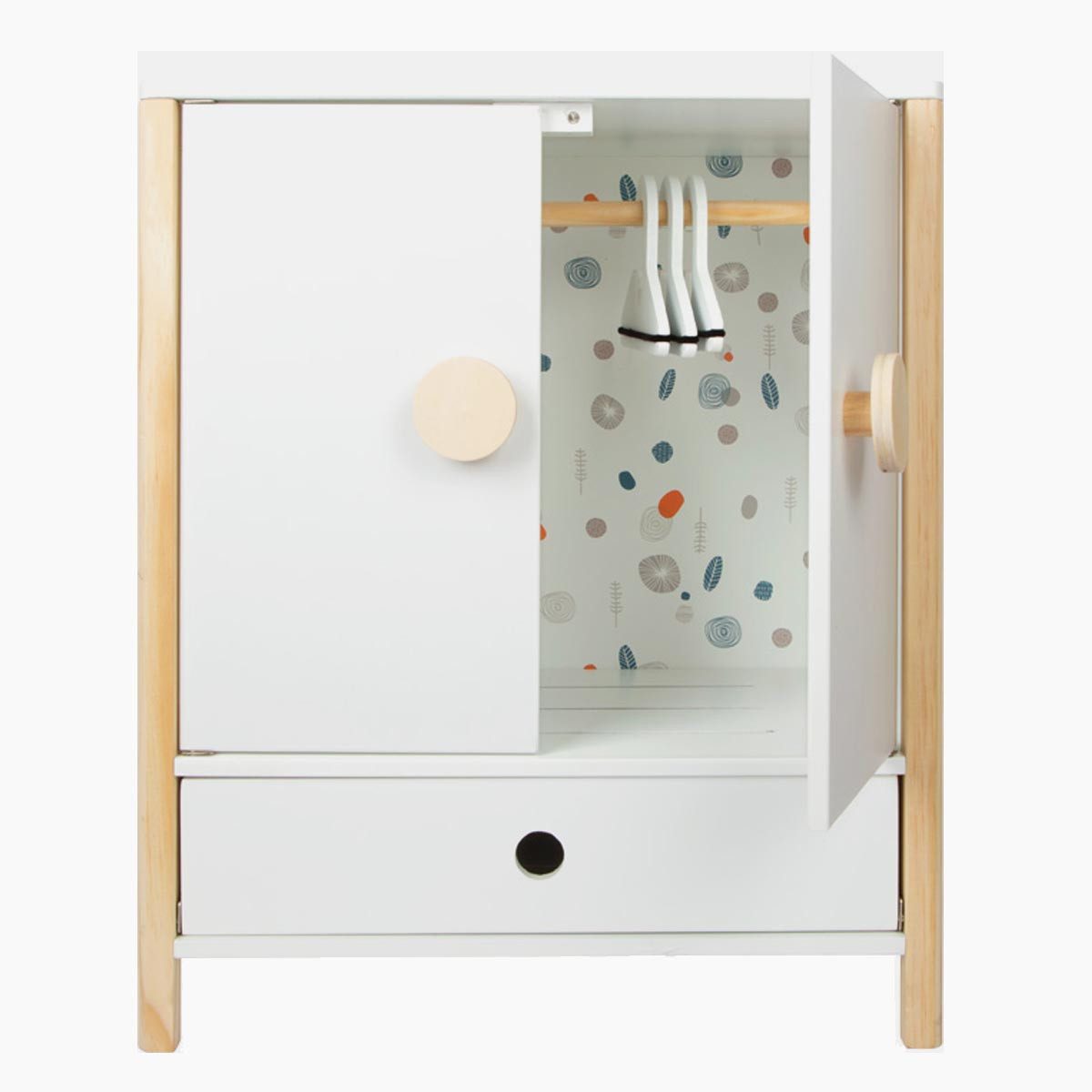 small foot company Puppenkleiderschrank Puppenschrank Little Button (packung, 4tlg., set), Geräumiger Schrank mit leichtgängigen Flügeltüren