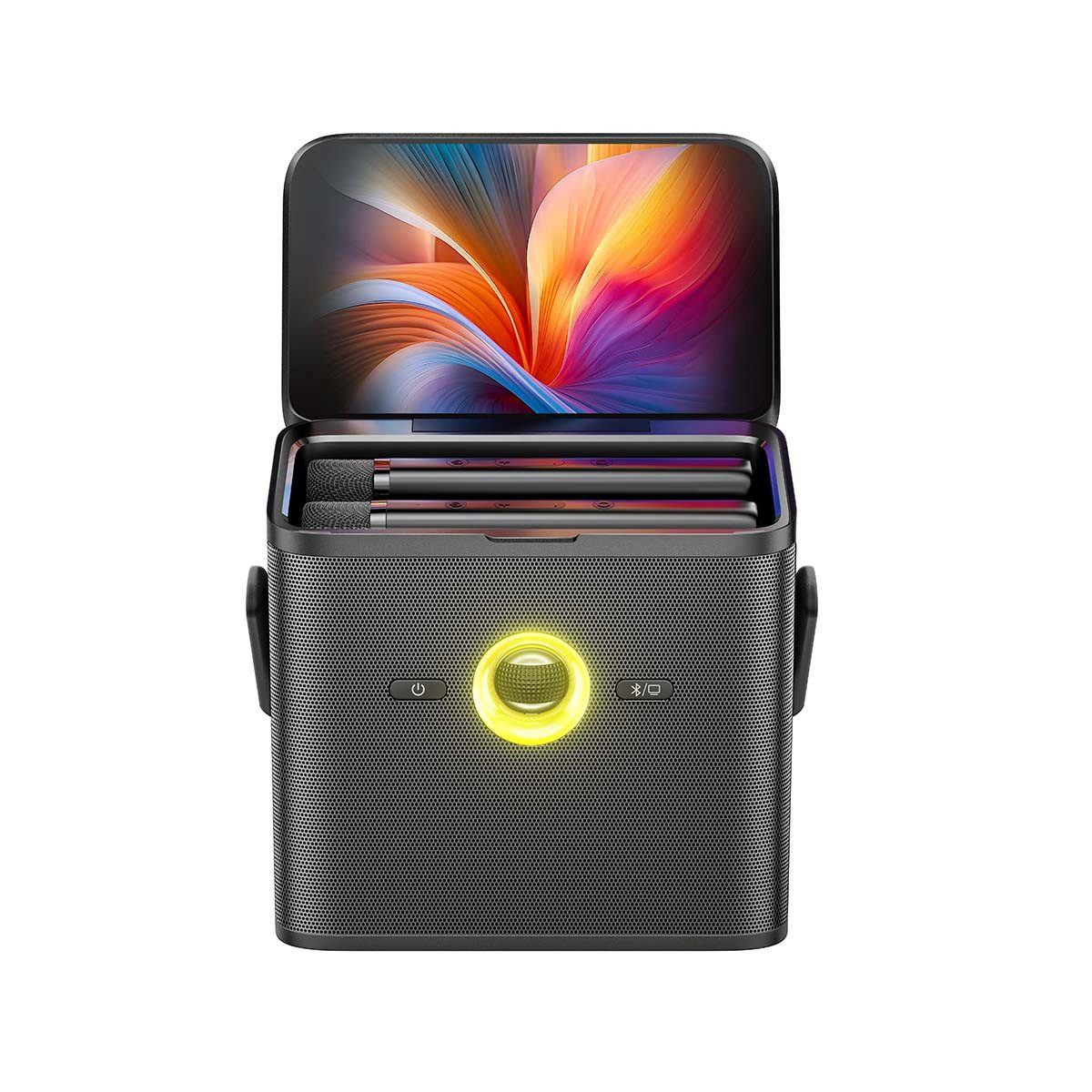 Ikarao iKarao Shell S3 Karaoke-Maschine (Bluetooth, 80 W, Touchscreen, Vocal-Removal, WLAN, Bluetooth und Karaoke mit Mikrofonen)