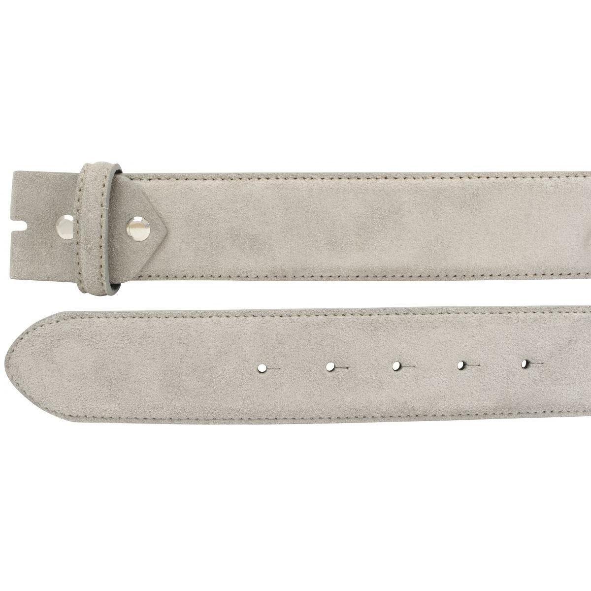 Velour-Ledergürtel ohne Beige Ledergürtel für Veloursleder 4 Da BELTINGER aus cm - Gürtel Schnalle