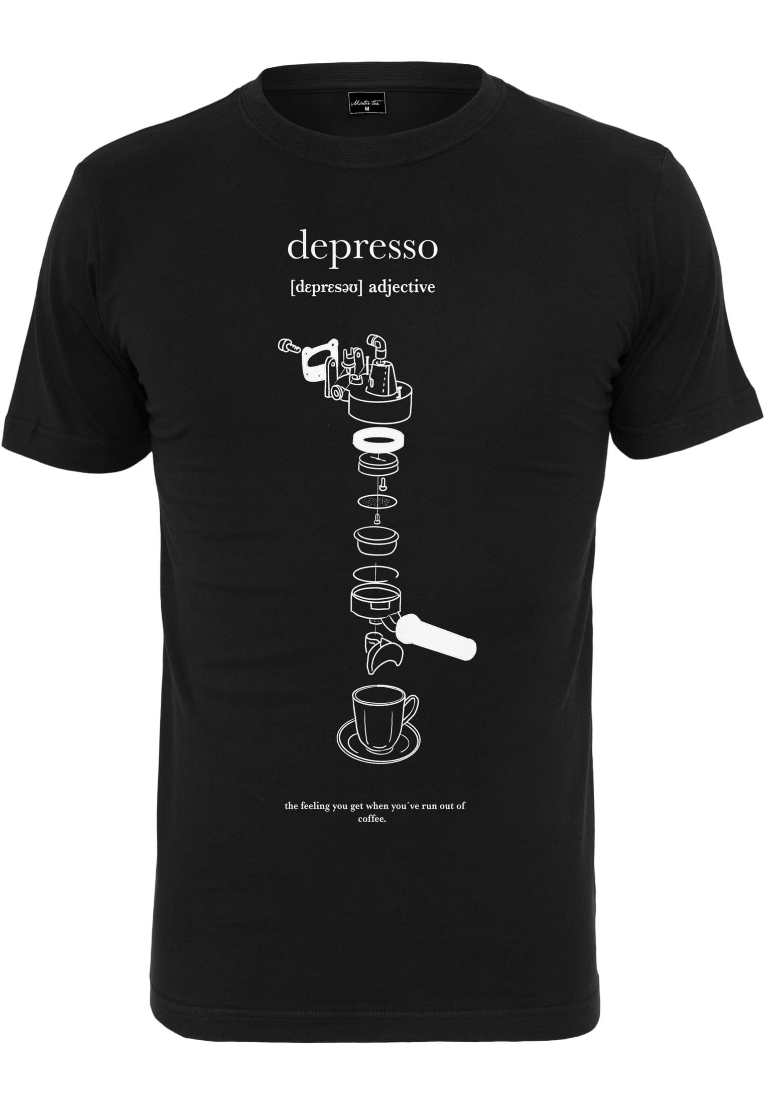 MisterTee Kurzarmshirt Tee black Depresso (1-tlg) Herren