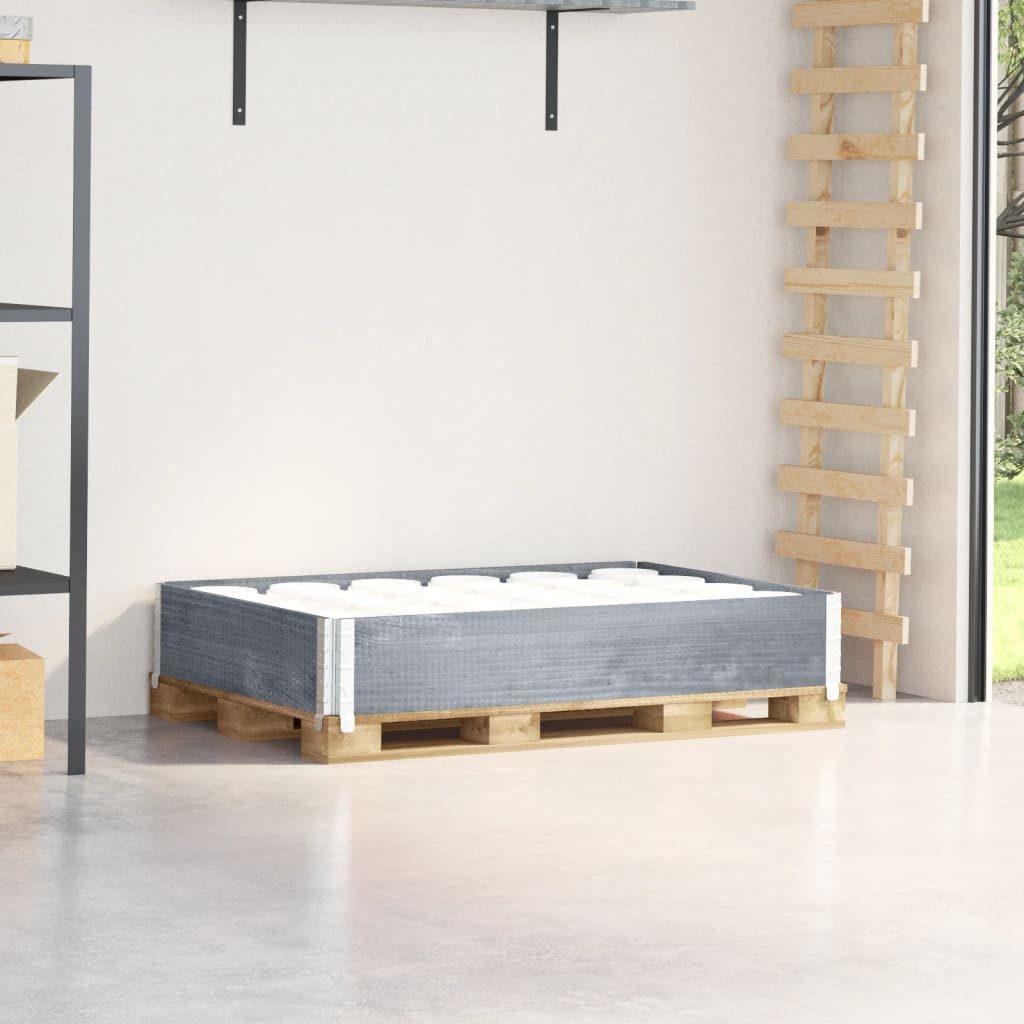 vidaXL Hochbeet, Paletten-Aufsatzrahmen Grau 120x80 cm Massivholz Kiefer