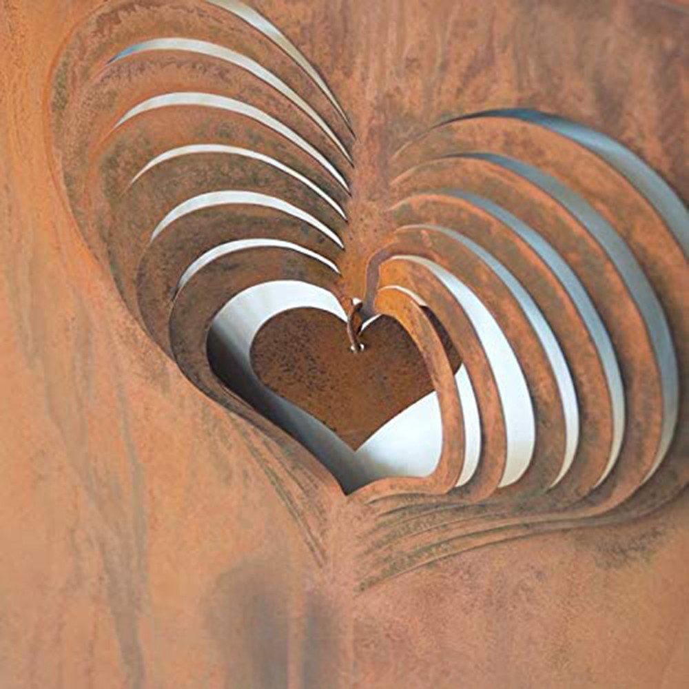 K&L Wall Art Gartenstecker Edelrost Gartenschild Lieblingsplatz Metallschild (3D Herzen, Schriftzug) Vintage Rostspieß – Bild 3 von 5