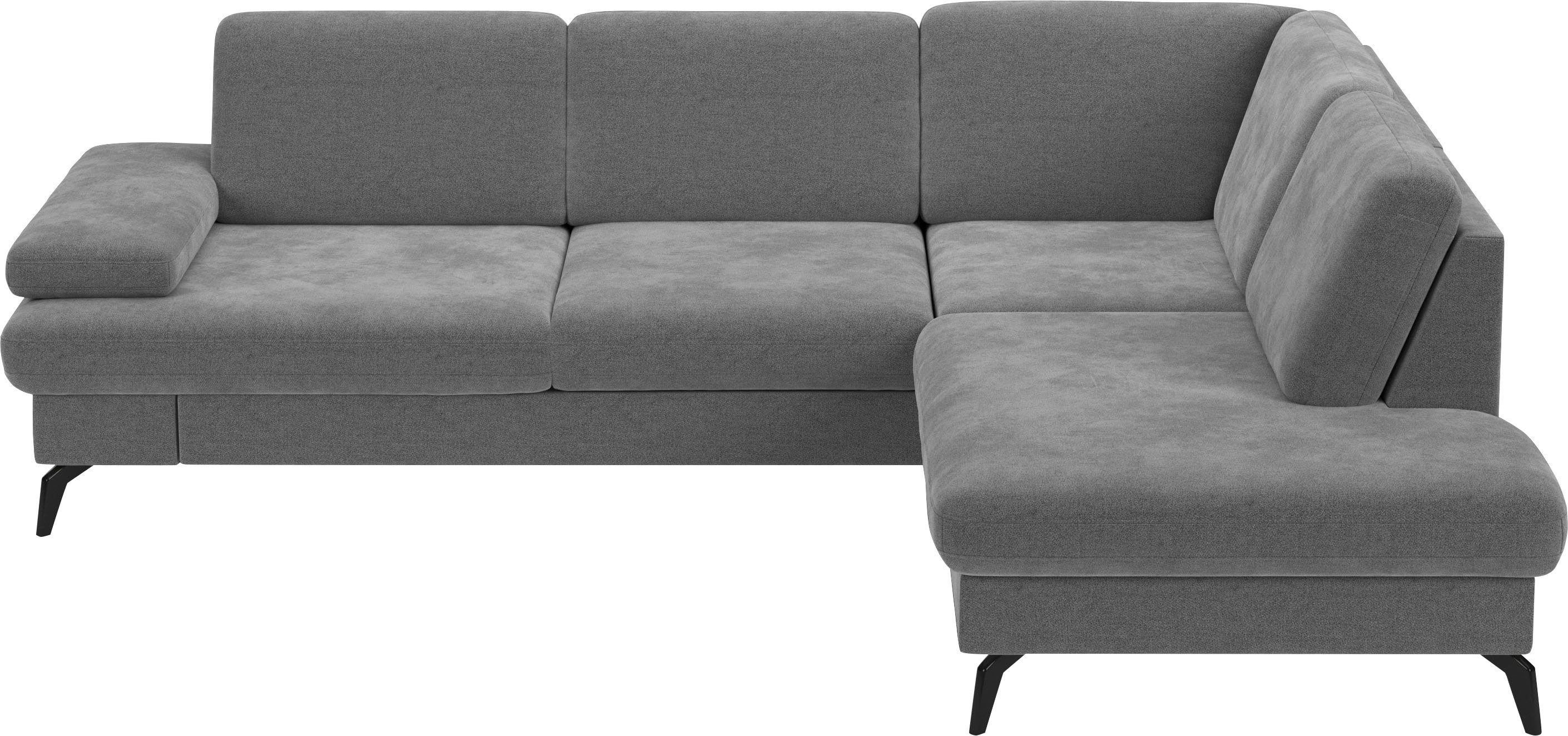sit&more Ecksofa Morris L-Form, inkl. Sitztiefenverstellung, wahlweise mit Armteilverstellung, Bettfunktion & Bettkasten