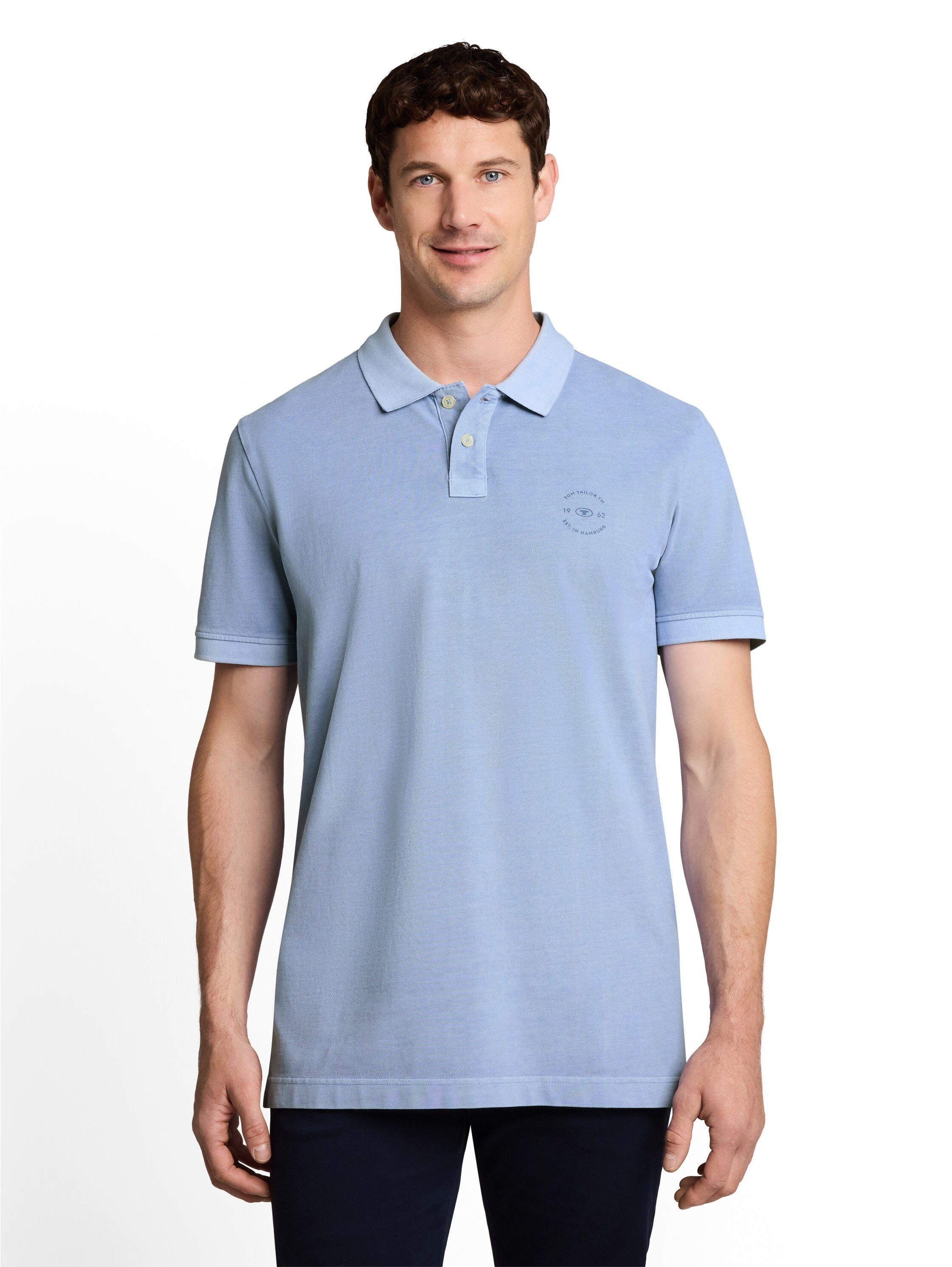 TOM TAILOR Poloshirt Sommershirt mit kleinem Logo-Print