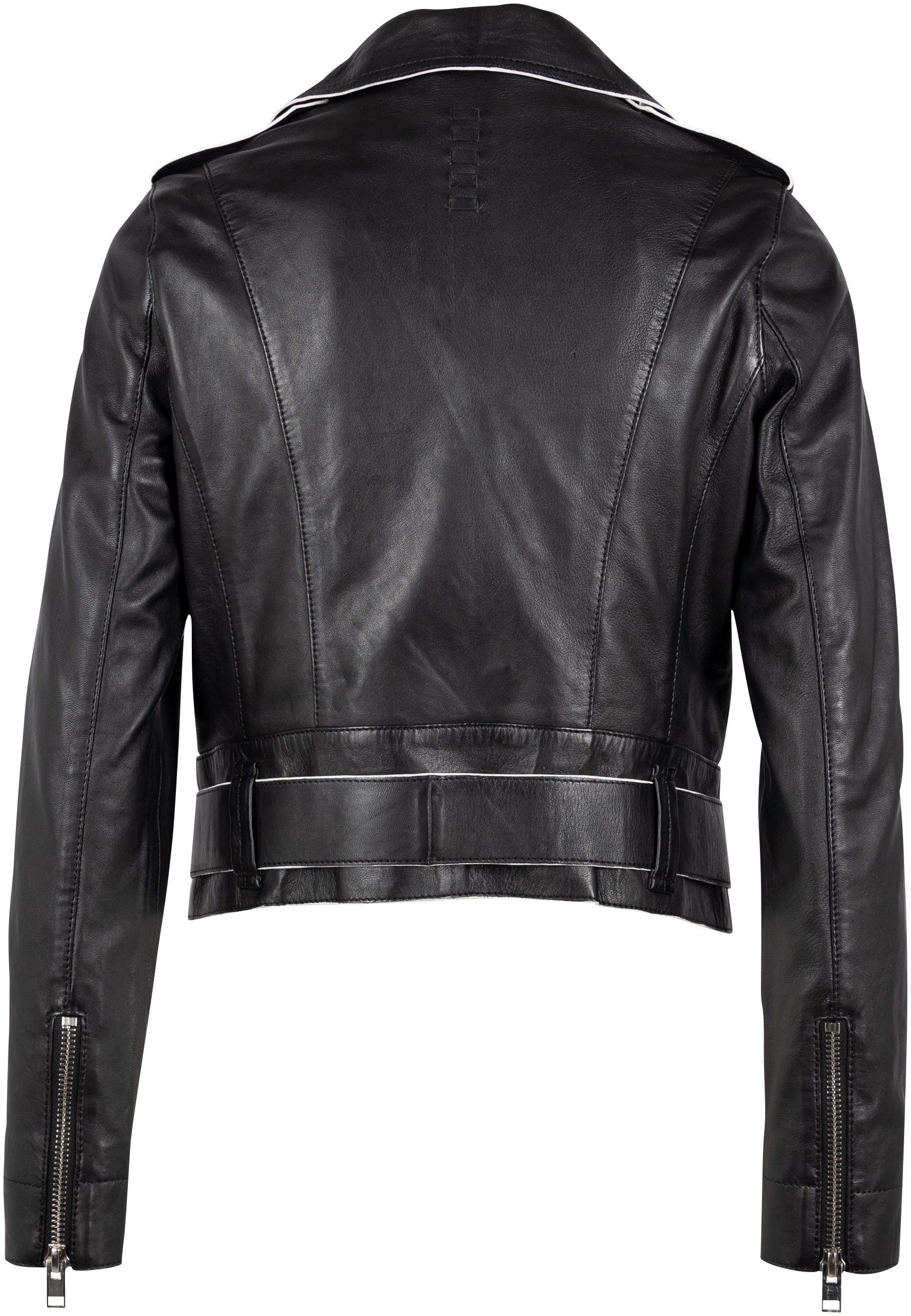 Mauritius Lederjacke G2WCelin SF mit asymetrischem Reißverschluss, Gürtel, günstig online kaufen