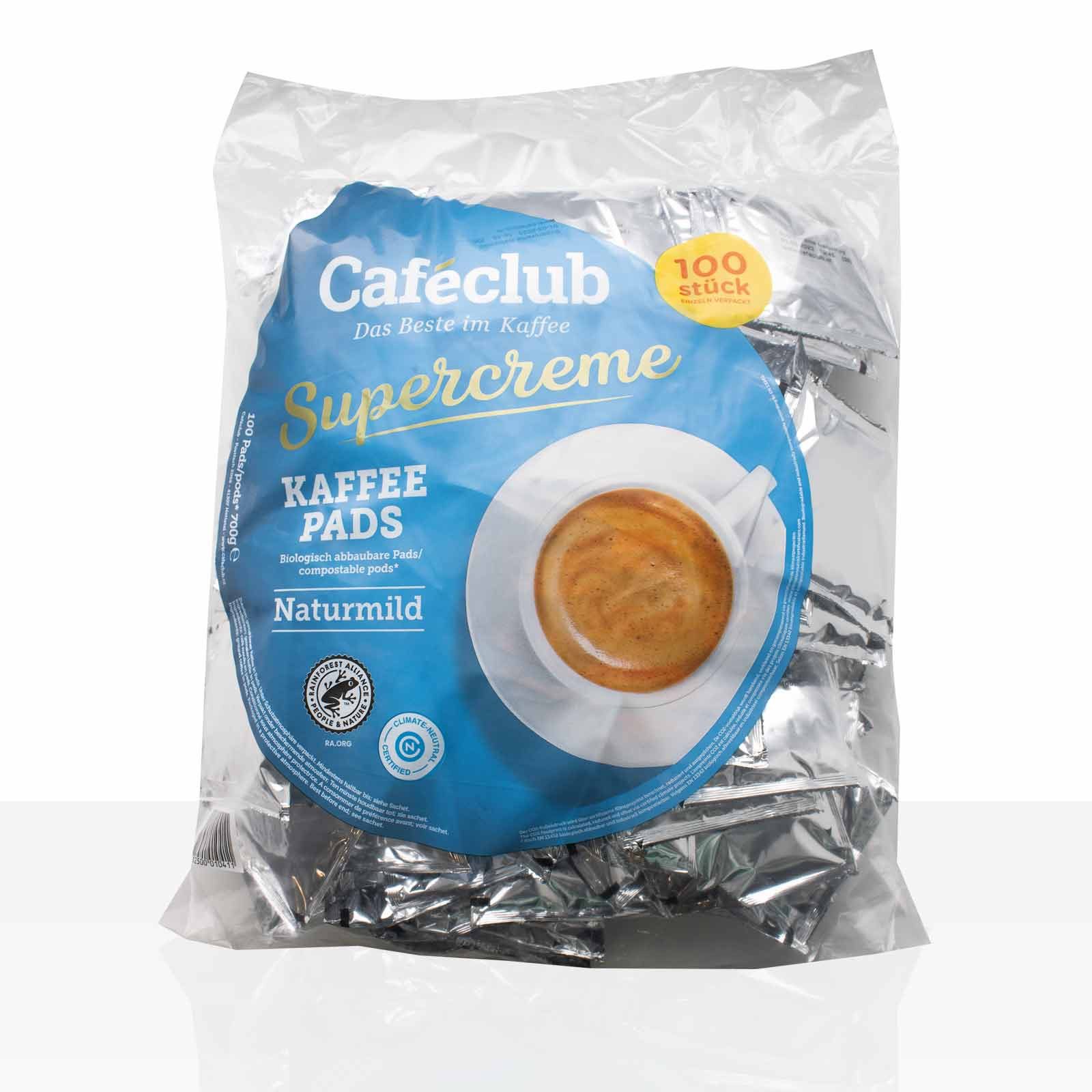 Caféclub Kaffee Caféclub Supercreme Naturmild Kaffeepads 100 Stück