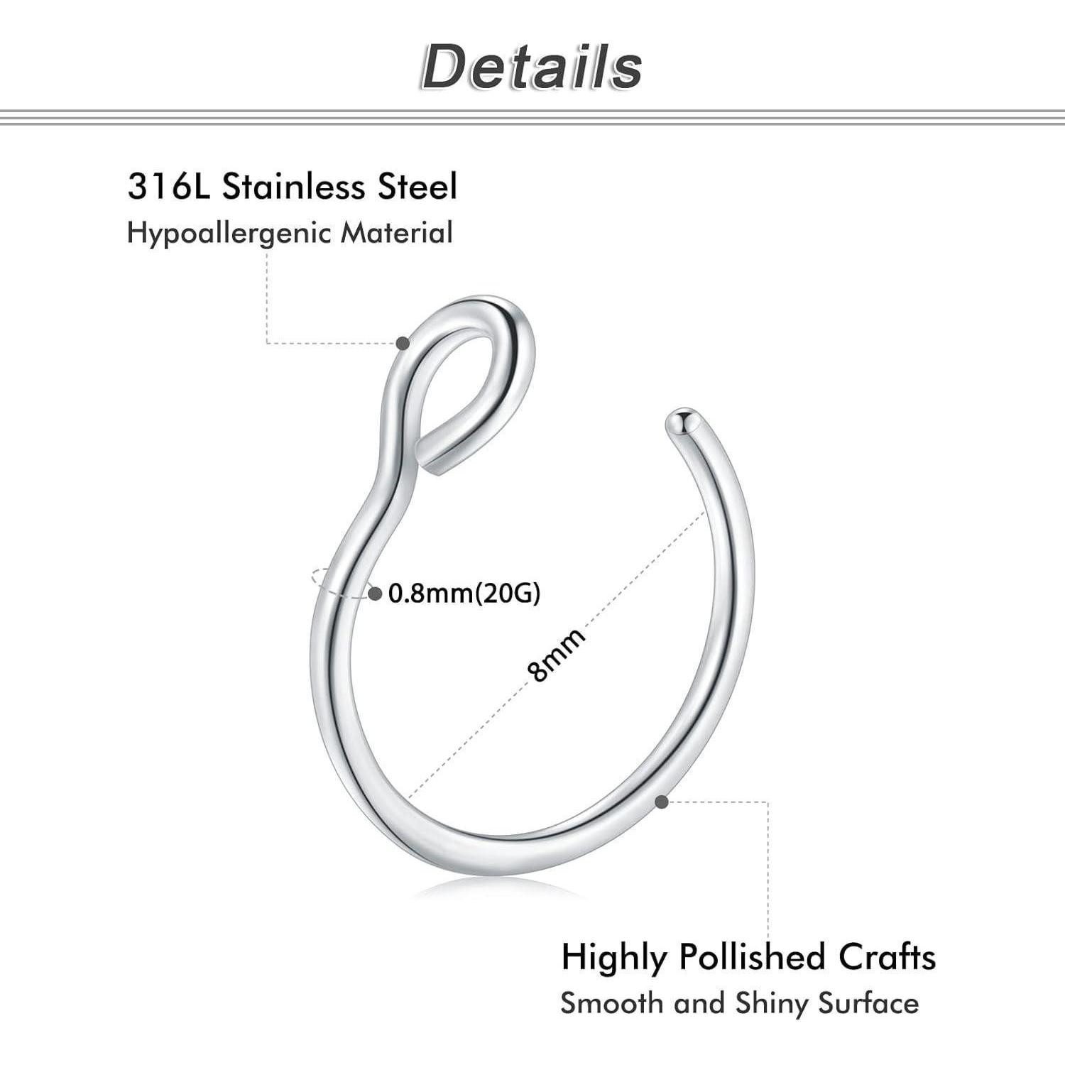 Crdifu Nasenpiercing Fake Nasenring Septum Magnetisch Stecker 316L Edelstah günstig online kaufen